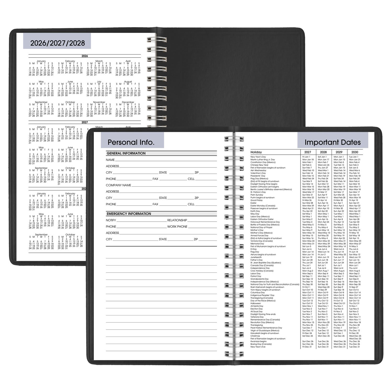 AT-A-GLANCE DayMinder 2027 Weekly Appointment Book Planner, Black, Small, 5in x 8in - Image 6