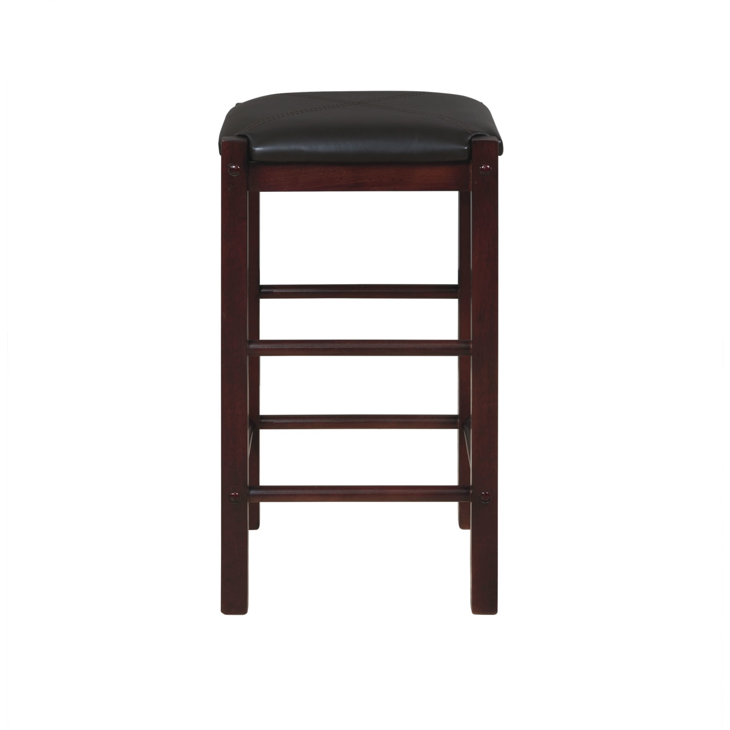 Linon Kent Backless Faux Leather Counter Stools, Espresso, Set Of 2 Stools - Image 6