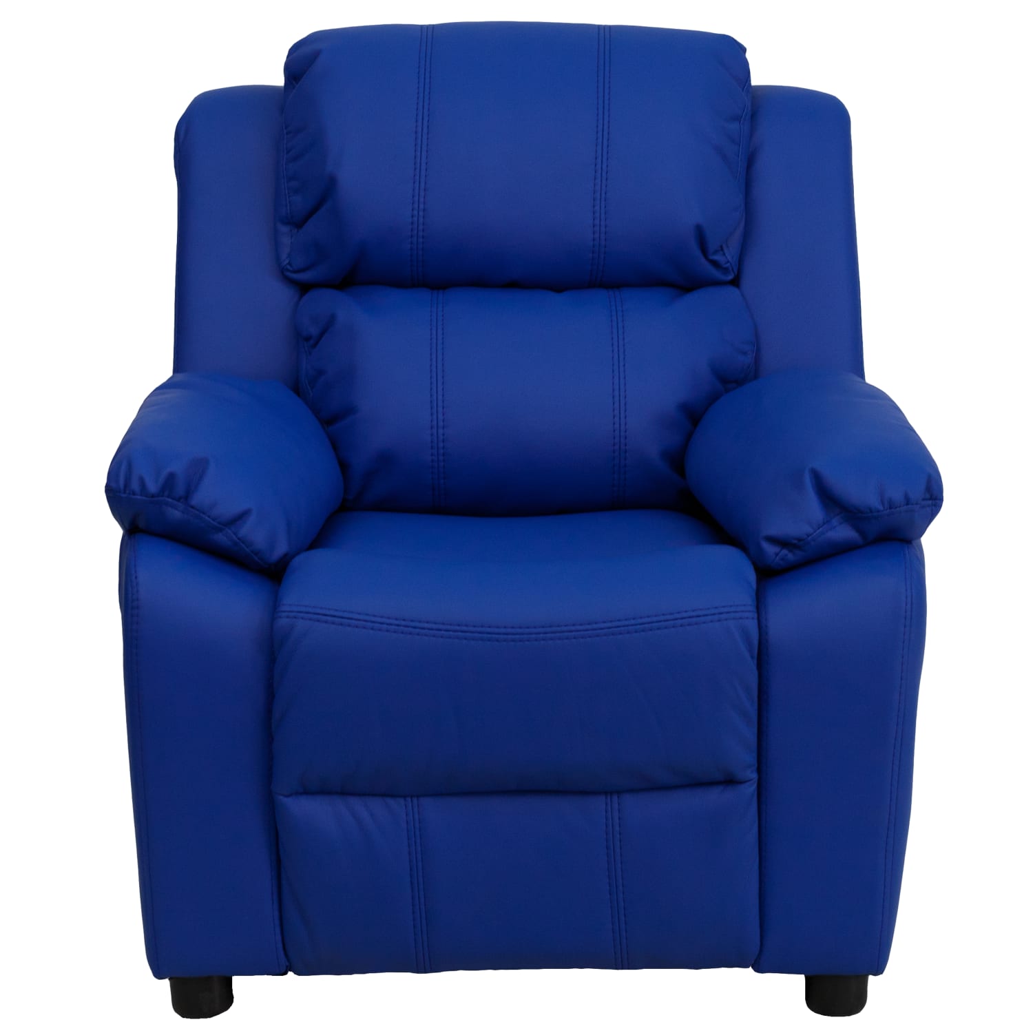 Flash Furniture Deluxe Padded Contemporary Vinyl Kids Recliner Accent Chair With Storage Arms Blue PopularChairscom Flash Furniture Deluxe Padded Contemporary Vinyl Kids Recliner Accent Chair With Storage Arms Blue PopularChairscom