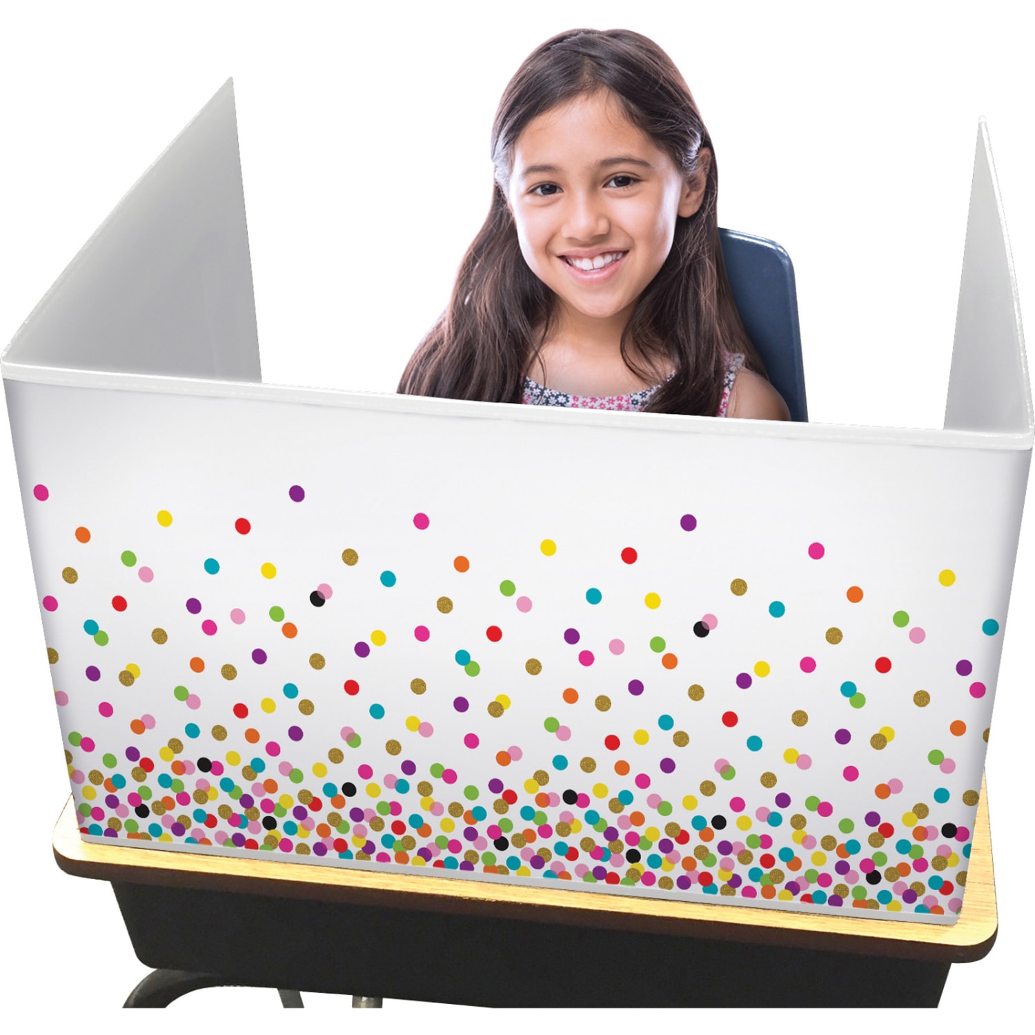 Teacher Created Resources Classroom Privacy Screens, 14inH x 22inW x 16inD, Confetti, Pack Of 2 Screens - Image 3