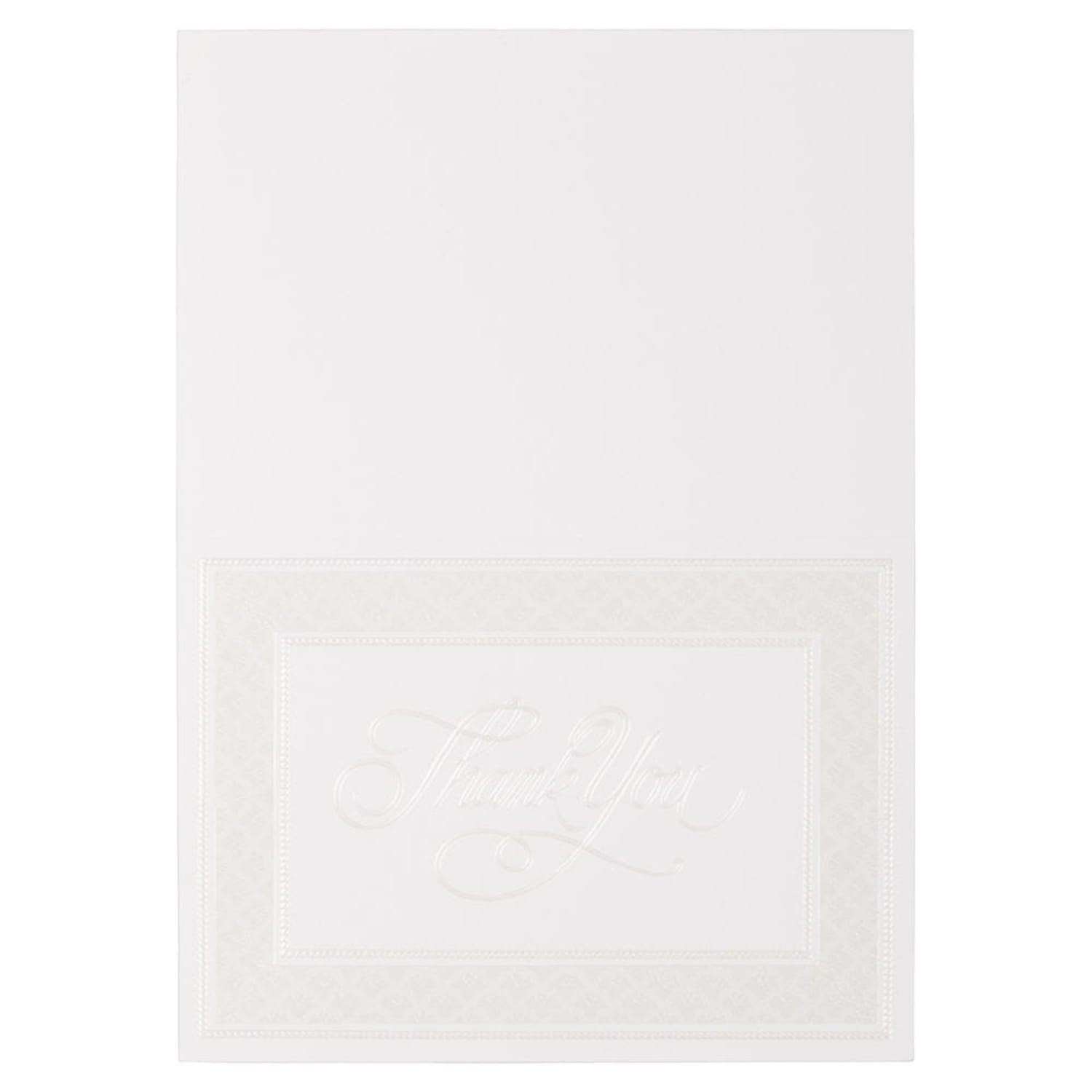 JAM Paper Thank You Card Sets, 4-7/8in x 3-3/8in, Pearl Border Cards With Black Linen Envelopes, Pack Of 25 Cards And Envelopes - Image 6