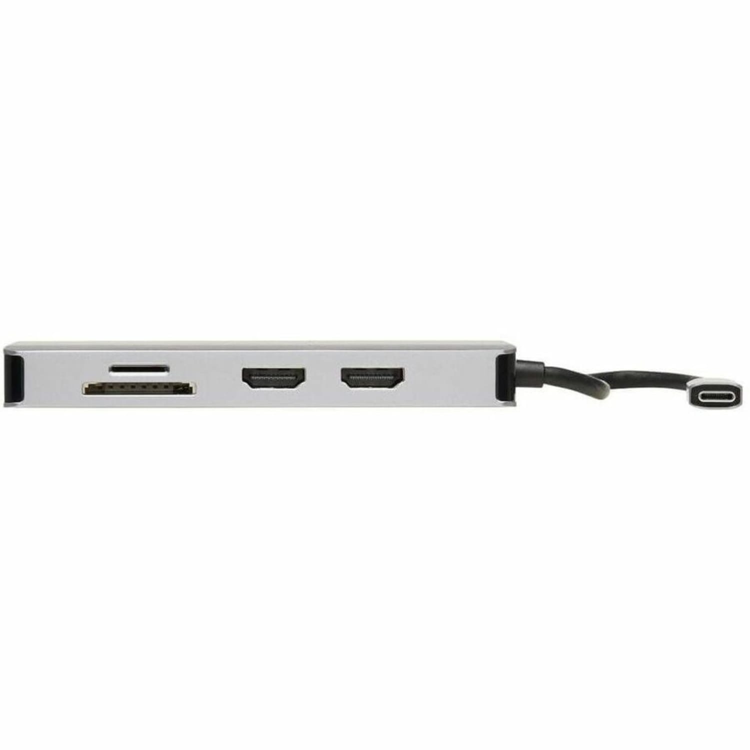 Tripp Lite by Eaton USB-C Dock Dual Display - 4K 60 Hz HDMI USB 3.x (5Gbps) Hub Ports GbE Memory Card 100W PD Charging Gray - Docking Station - Image 6