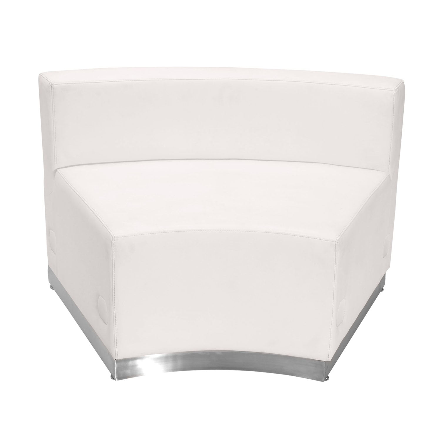 Flash Furniture HERCULES Alon Series LeatherSoft Concave Chair with Brushed Stainless Steel Base, Melrose White