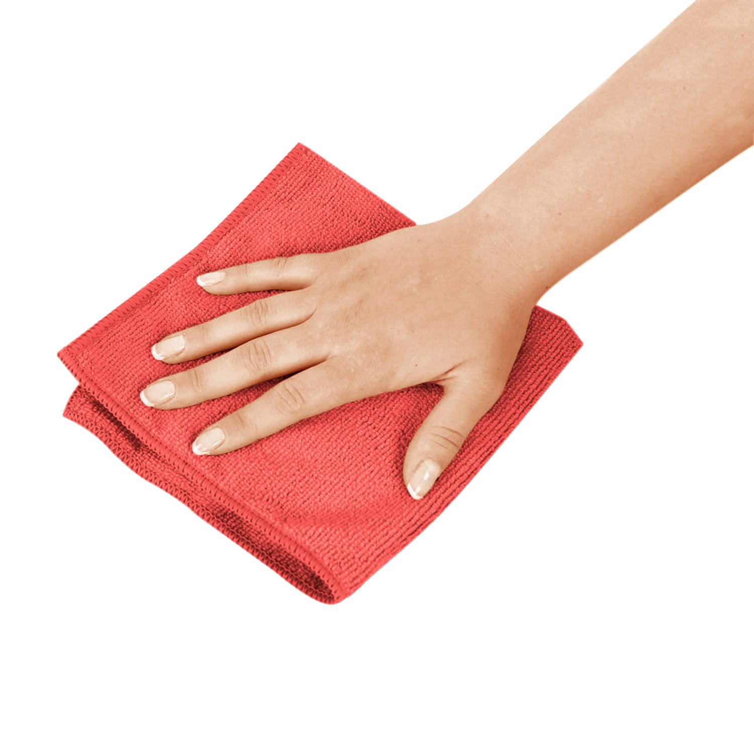 Globe Commercial Products Microfiber Cloths, 16in x 16in, Red, Pack Of 10 Cloths - Image 4
