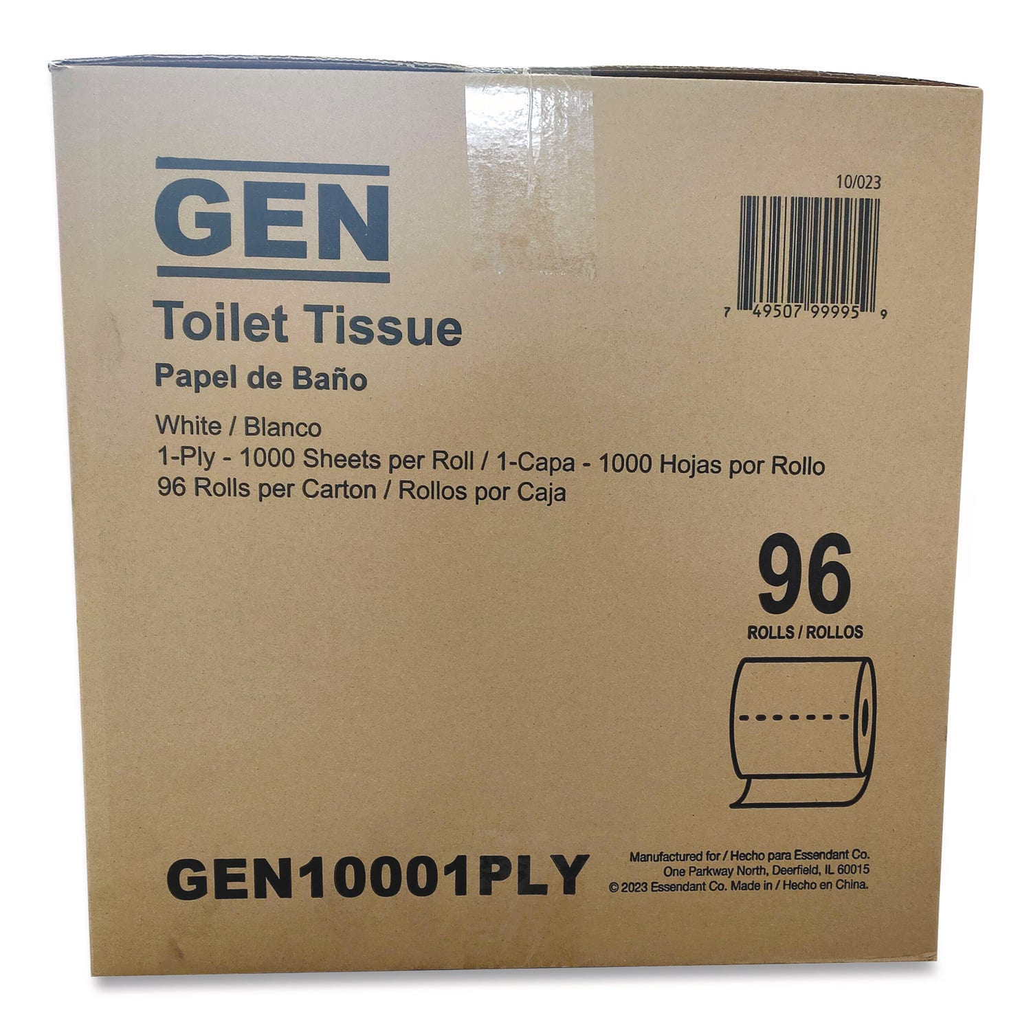 GEN Standard Bath Tissue Small RolL, Septic Safe, 1-Ply, White, 1,000 Sheets/Roll, 96 Rolls/Carton - Image 5