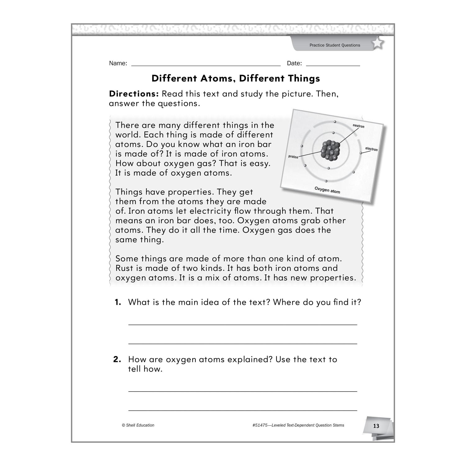 Shell Education Leveled Text-Dependent Question Stems - Image 6