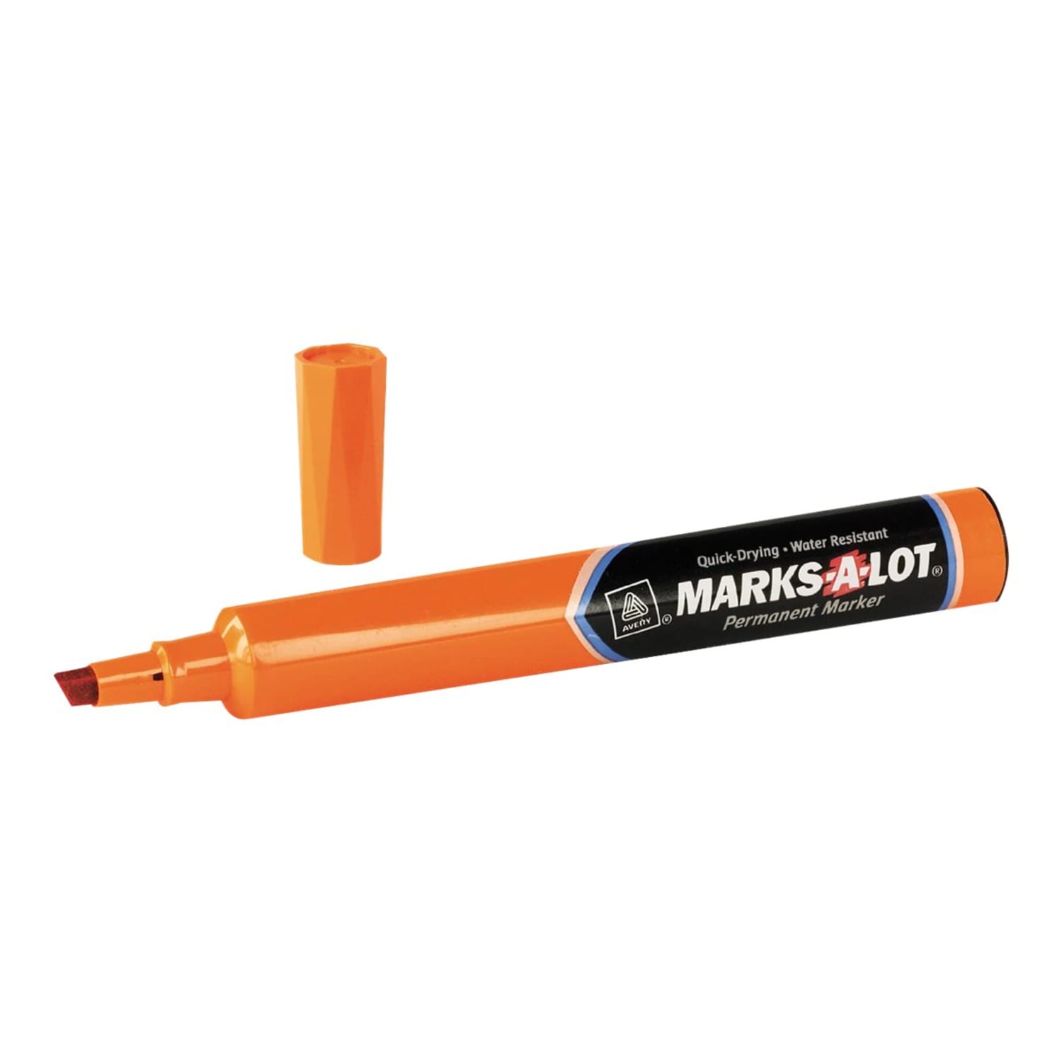Avery Large Desk-Style Permanent Markers, Chisel Point, 4.76 mm, Orange, Pack Of 12