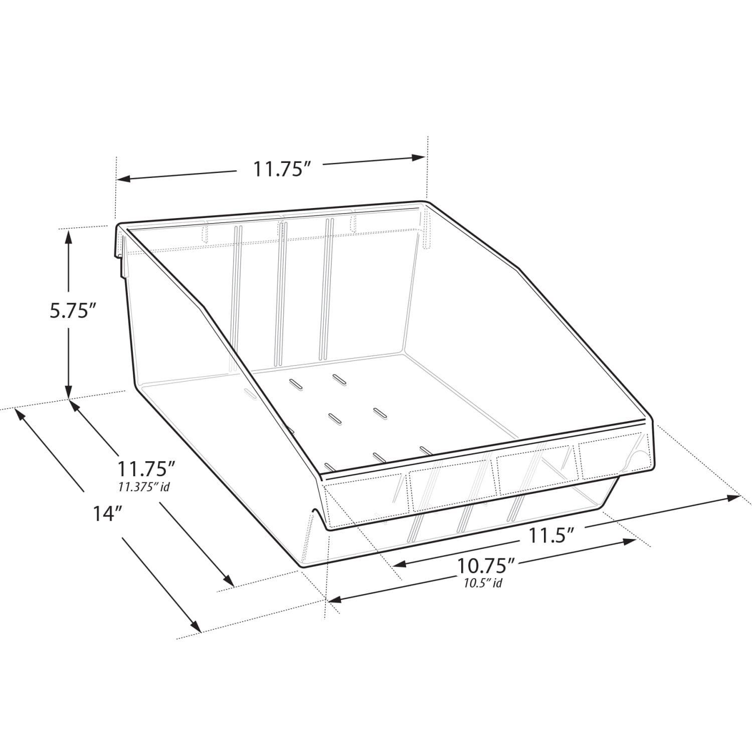 Azar Displays Deep Bin Tray Kits With Dividers, 5-3/4inH x 11-3/4inW x 14inD, Clear, Pack Of 2 Kits - Image 4