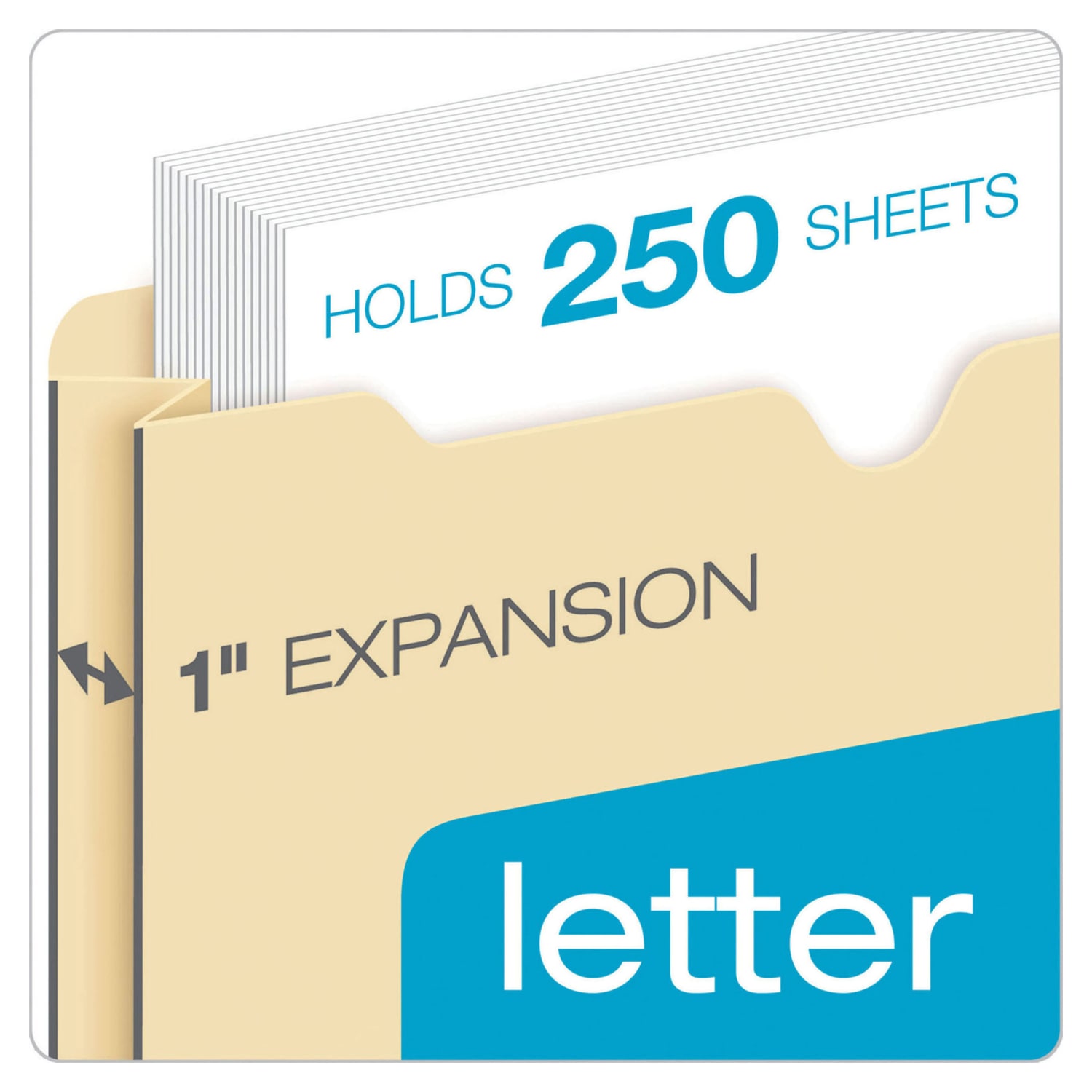 Office Depot Brand Manila File Jackets, 1in Expansion, 8 1/2in x 11in, Box of 50 File Jackets - Image 3