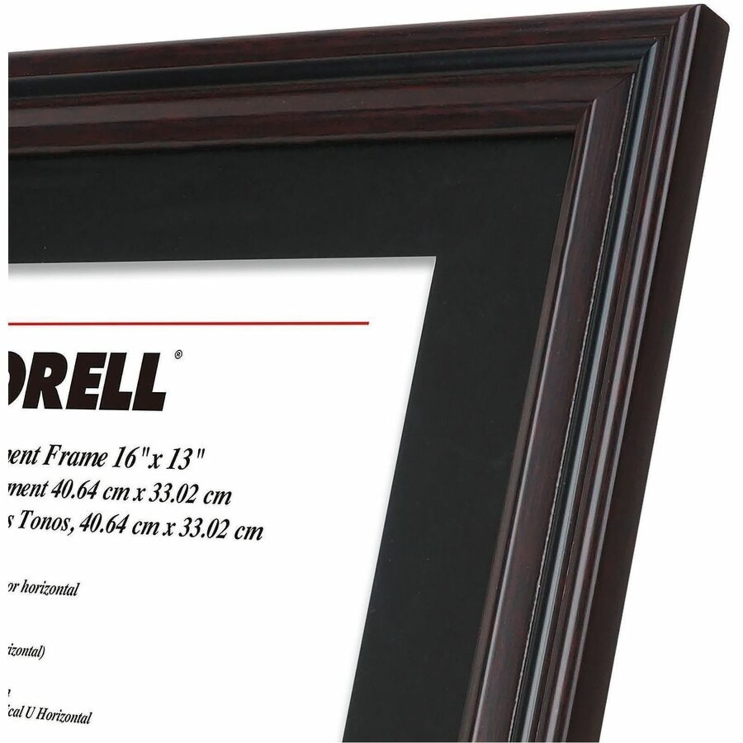 Lorell Two-toned Certificate Frame - 16in x 13in Frame Size - Desktop, Wall Mountable - Vertical, Horizontal - Black - 1 Each - Image 6