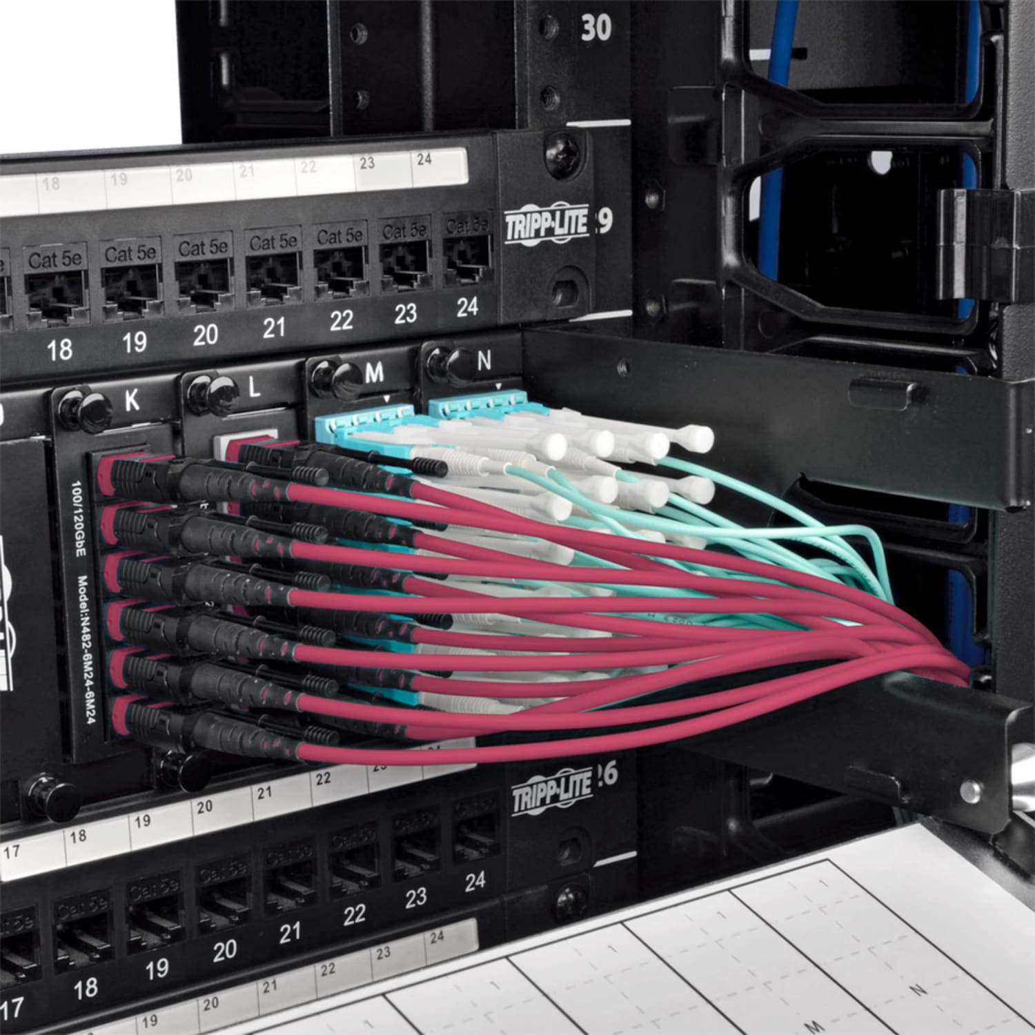 Eaton Tripp Lite Series MTP/MPO Multimode Base-8 Trunk Cable, 24-Strand, 40GB/100GB, 40/100GBASE-SR4, OM4 Plenu - N85823M3X8MG - Image 3