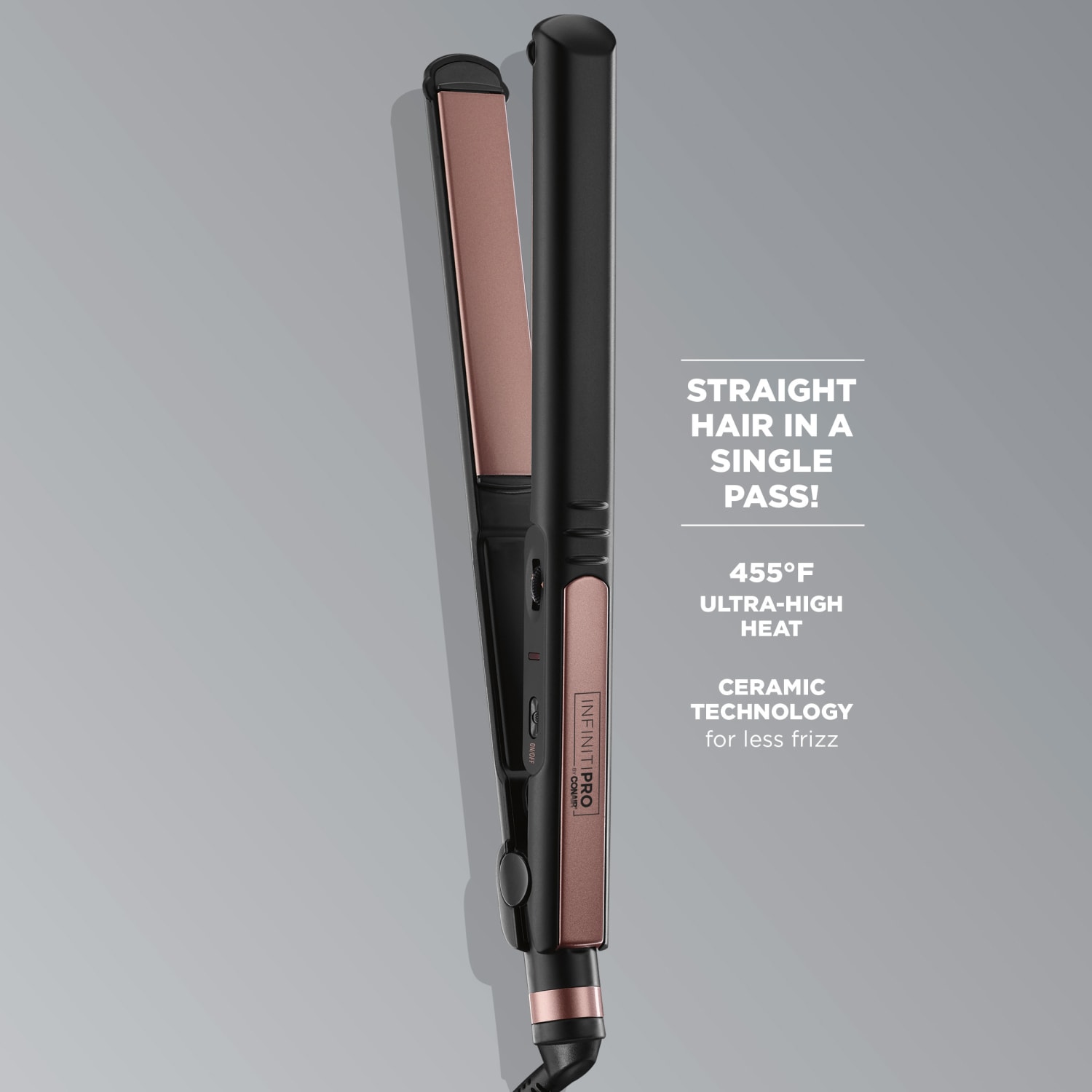 Conair Ceramic Flat Iron, 1in, Rose Gold - Image 4