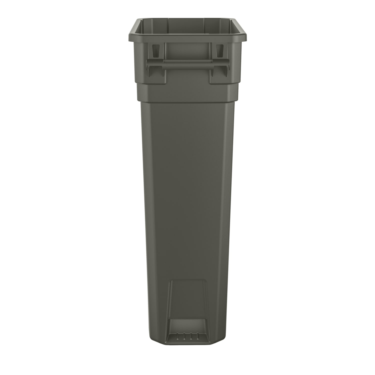 Suncast Commercial Narrow Rectangular Resin Trash Can, With Handles, 23 Gallons, 30inH x 11inW x 22inD, Gray - Image 4