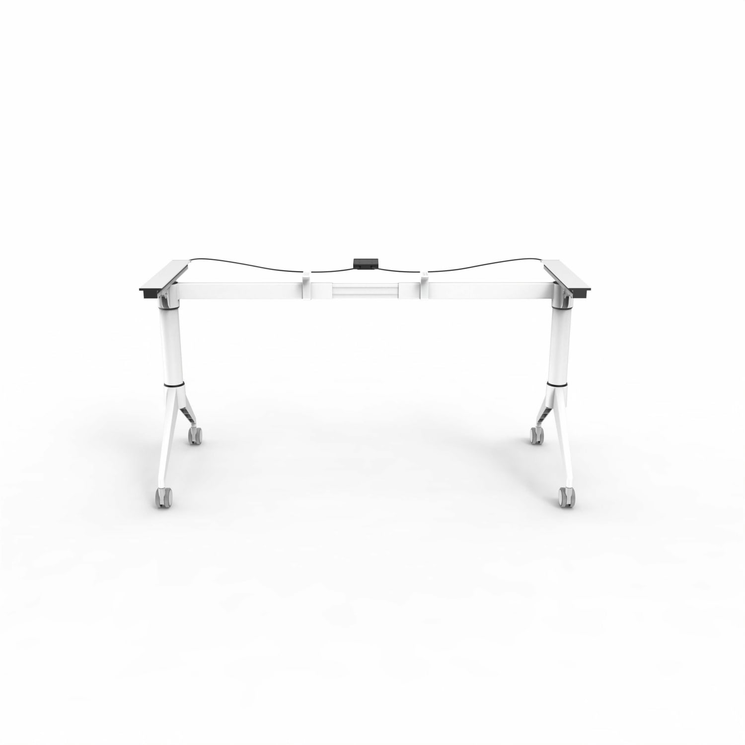 Lorell Training Table Base, White Folding Base, 2 Legs, 29.50inH, Assembly Required - Image 3