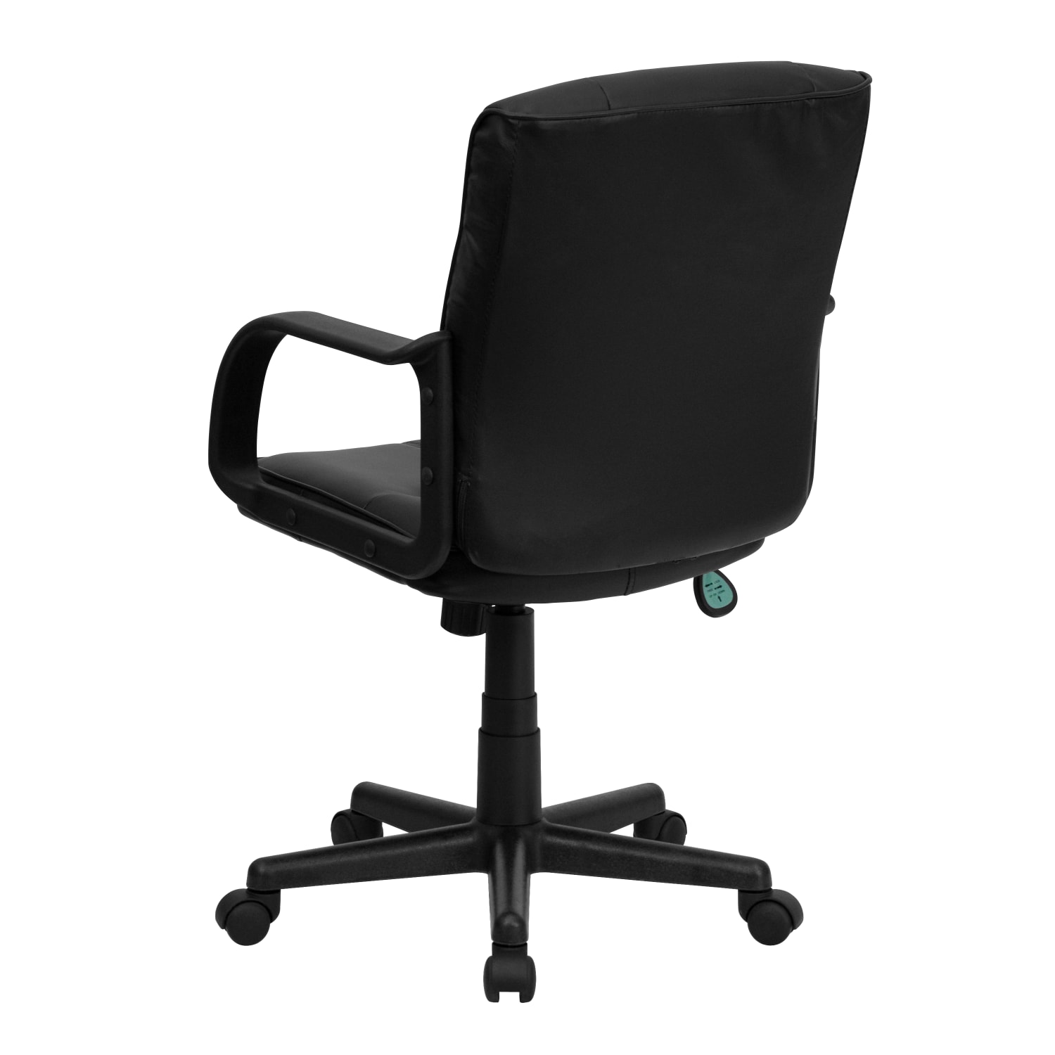 Flash Furniture LeatherSoft Faux Leather Mid Back Swivel Task Chair With Arms Black PopularChairscom