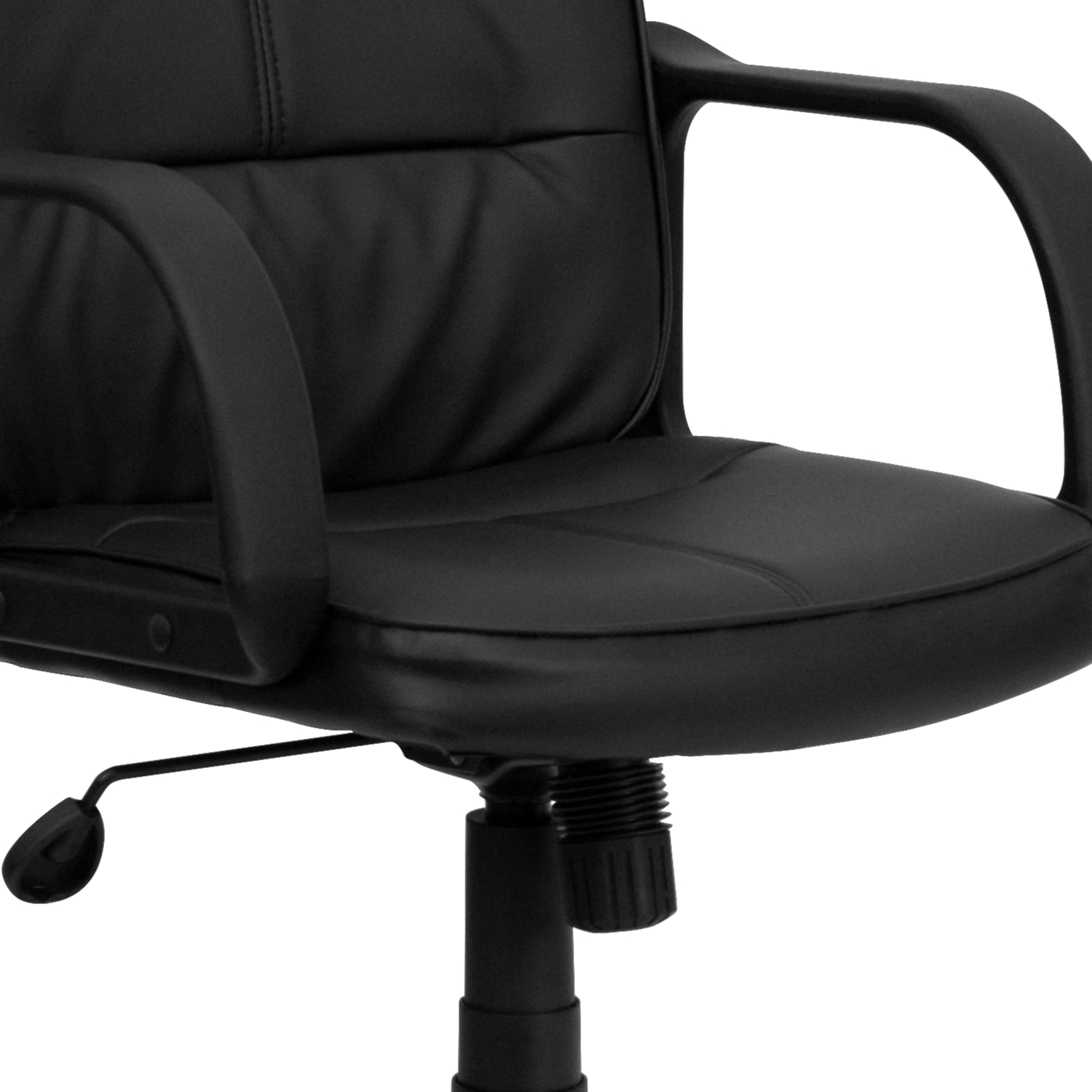 Flash Furniture LeatherSoft Faux Leather Mid Back Swivel Task Chair With Arms Black PopularChairscom