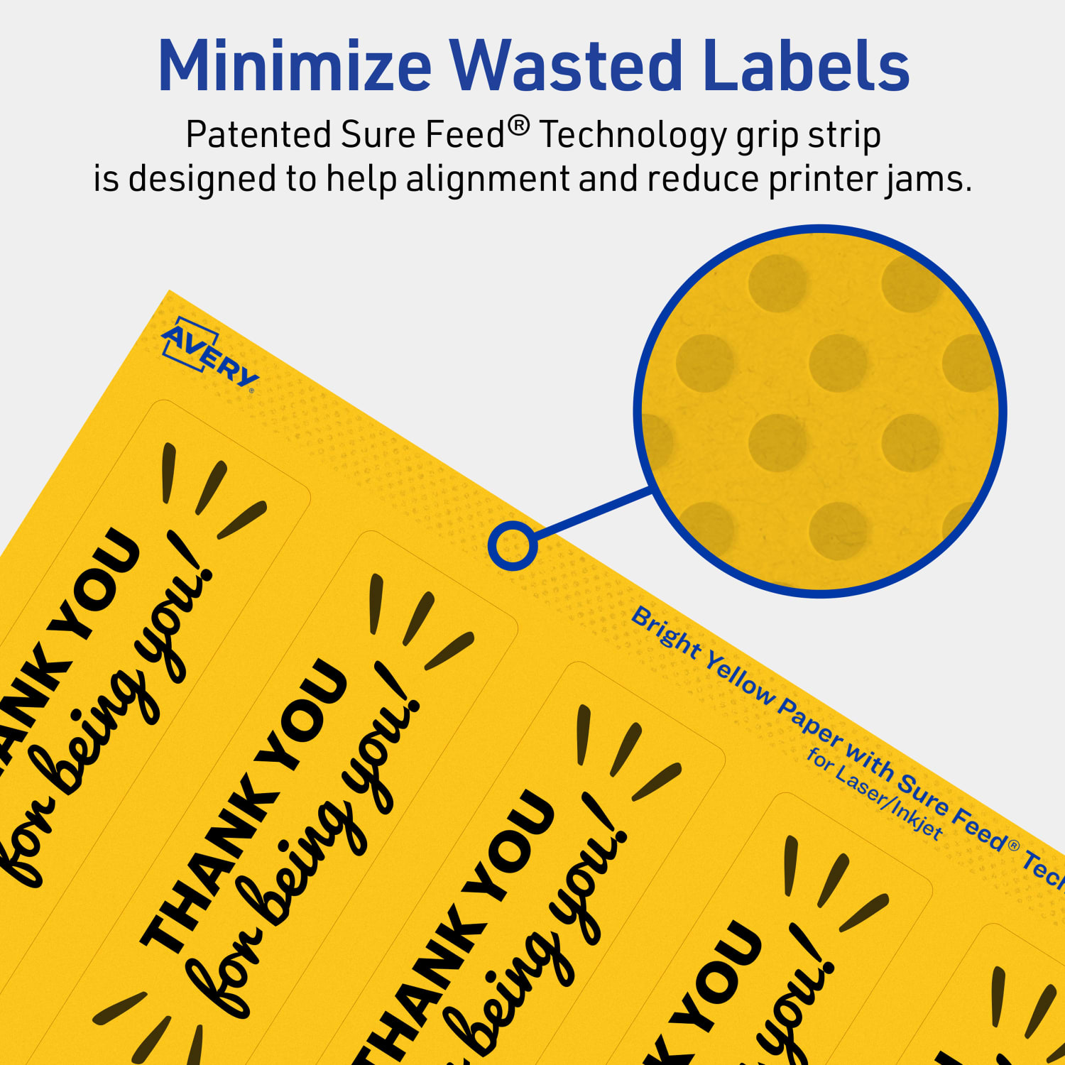 Avery Print-To-The-Edge Labels With Sure Feed Technology, 94262-BYP40, Rectangle, 9-3/4in x 1-1/4in, Matte Bright Yellow, Pack of 200 - Image 5