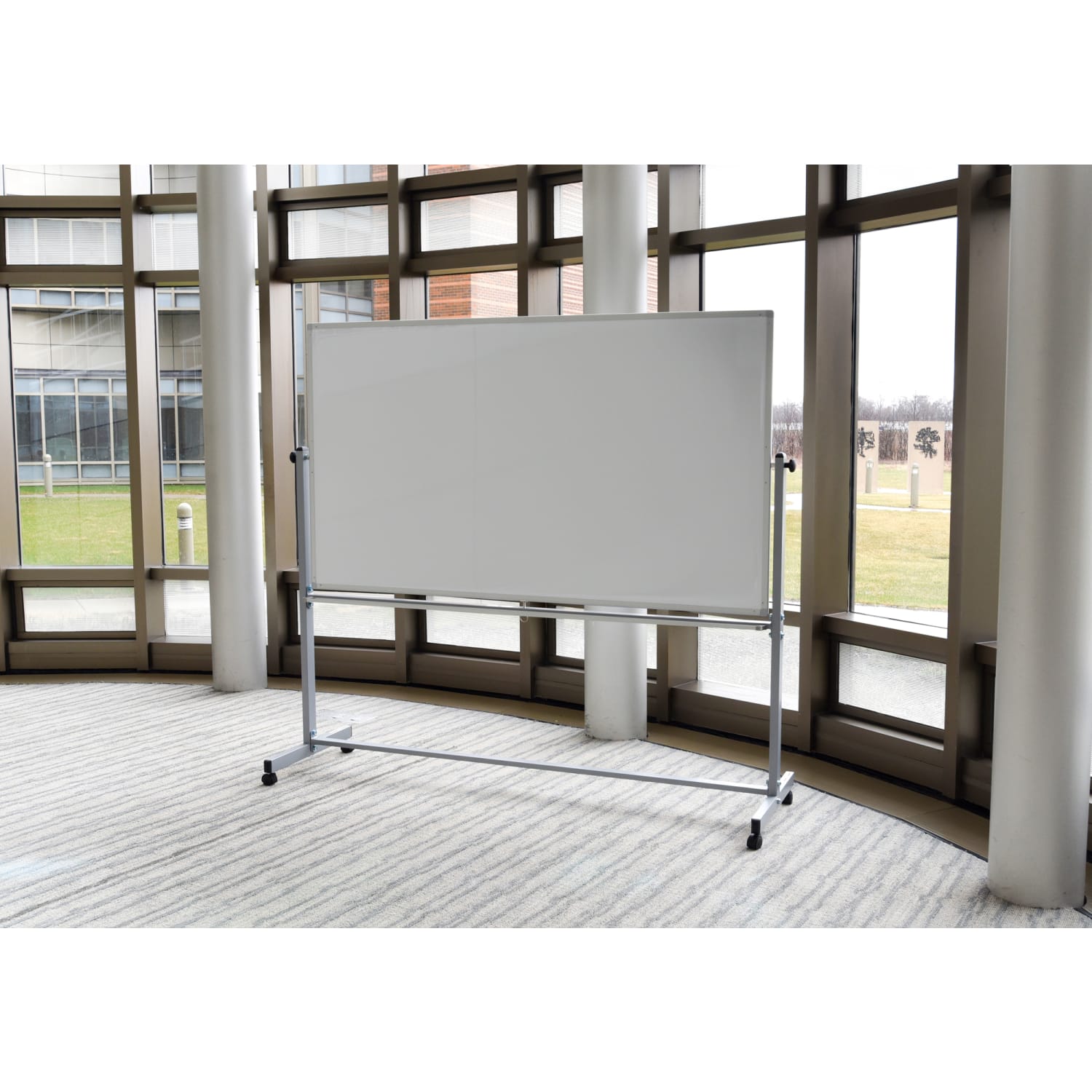 Luxor Double-Sided Mobile Magnetic Dry-Erase Whiteboard, 72in x 48in, Aluminum Frame With Silver Finish - Image 4