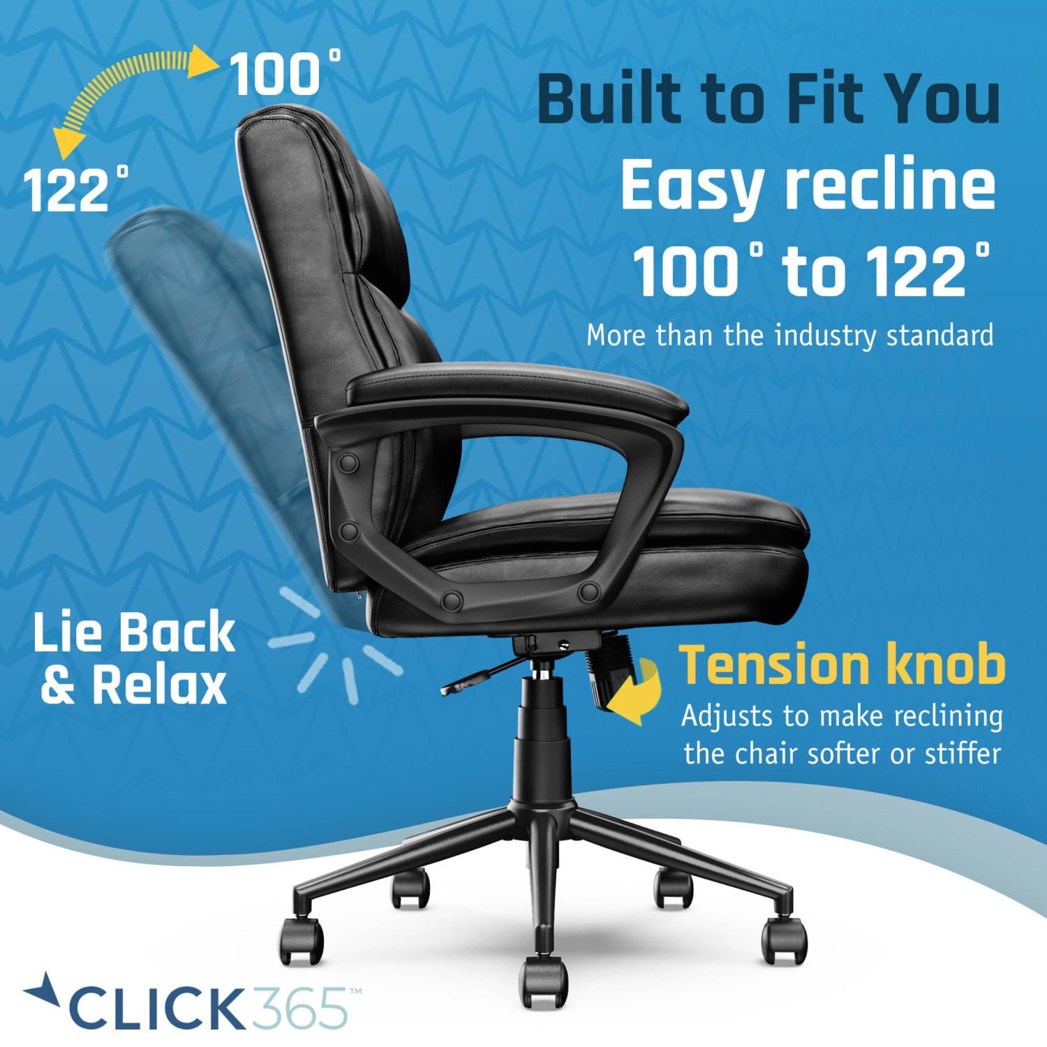 Click365 Transform 20 Ergonomic Bonded Leather MidBack Office Chair Black PopularChairscom Click365 Transform 20 Ergonomic Bonded Leather Mid Back Office Chair Black PopularChairscom