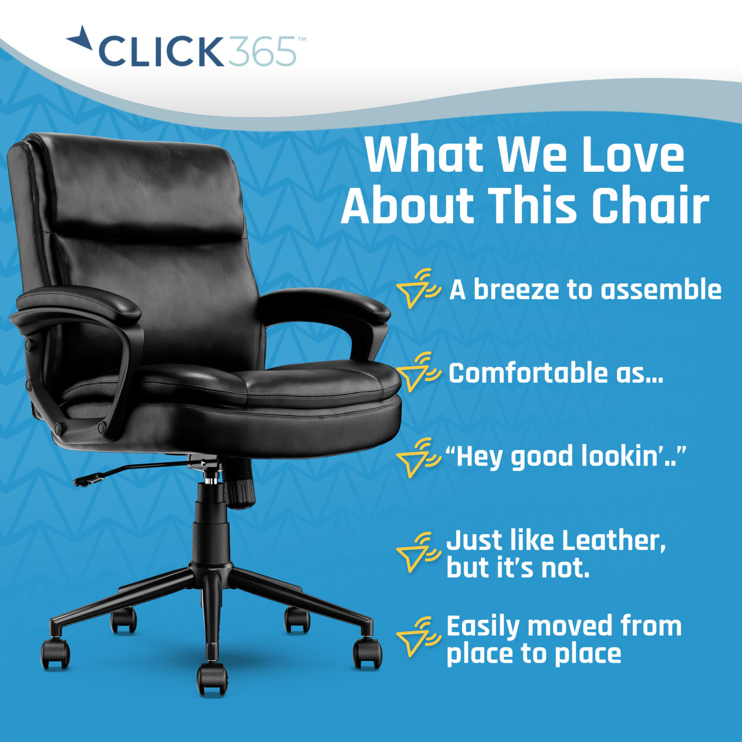 Click365 Transform 20 Ergonomic Bonded Leather MidBack Office Chair Black PopularChairscom Click365 Transform 20 Ergonomic Bonded Leather Mid Back Office Chair Black PopularChairscom