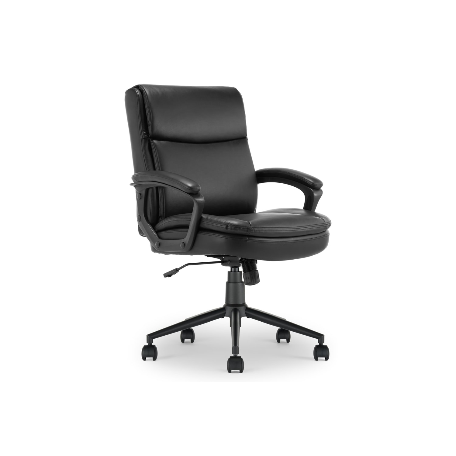 Click365 Transform 20 Ergonomic Bonded Leather MidBack Office Chair Black PopularChairscom Click365 Transform 20 Ergonomic Bonded Leather Mid Back Office Chair Black PopularChairscom