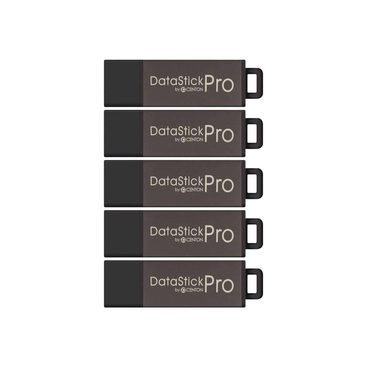Centon DataStick Pro USB Flash Drives, USB 2.0, 4GB, Gray, Pack Of 5, S1-U2P5-4-5B - Image 4