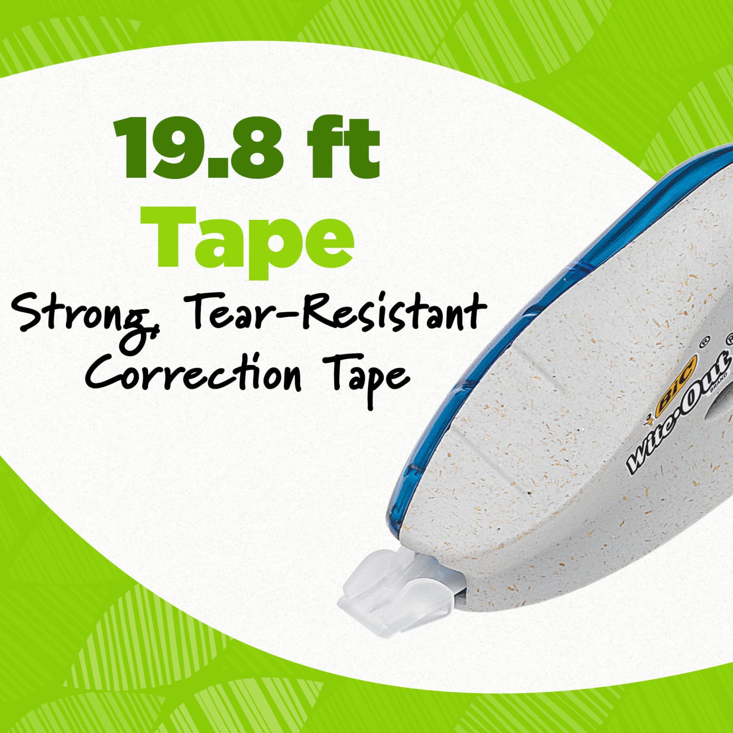 BIC Wite Out Ecolutions Correction Tape, 19.8ft, Content White, Pack Of 10 Dispensers - Image 4
