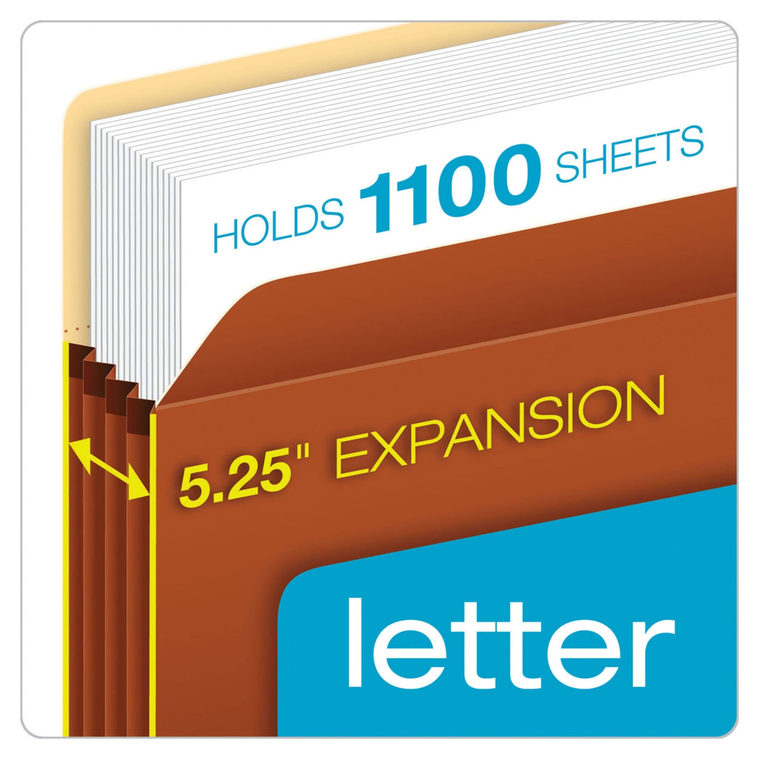 Pendaflex File Pockets, 5 1/4in Expansion, Letter Size, 30% Recycled, Brown, Box Of 10 File Pockets - Image 3