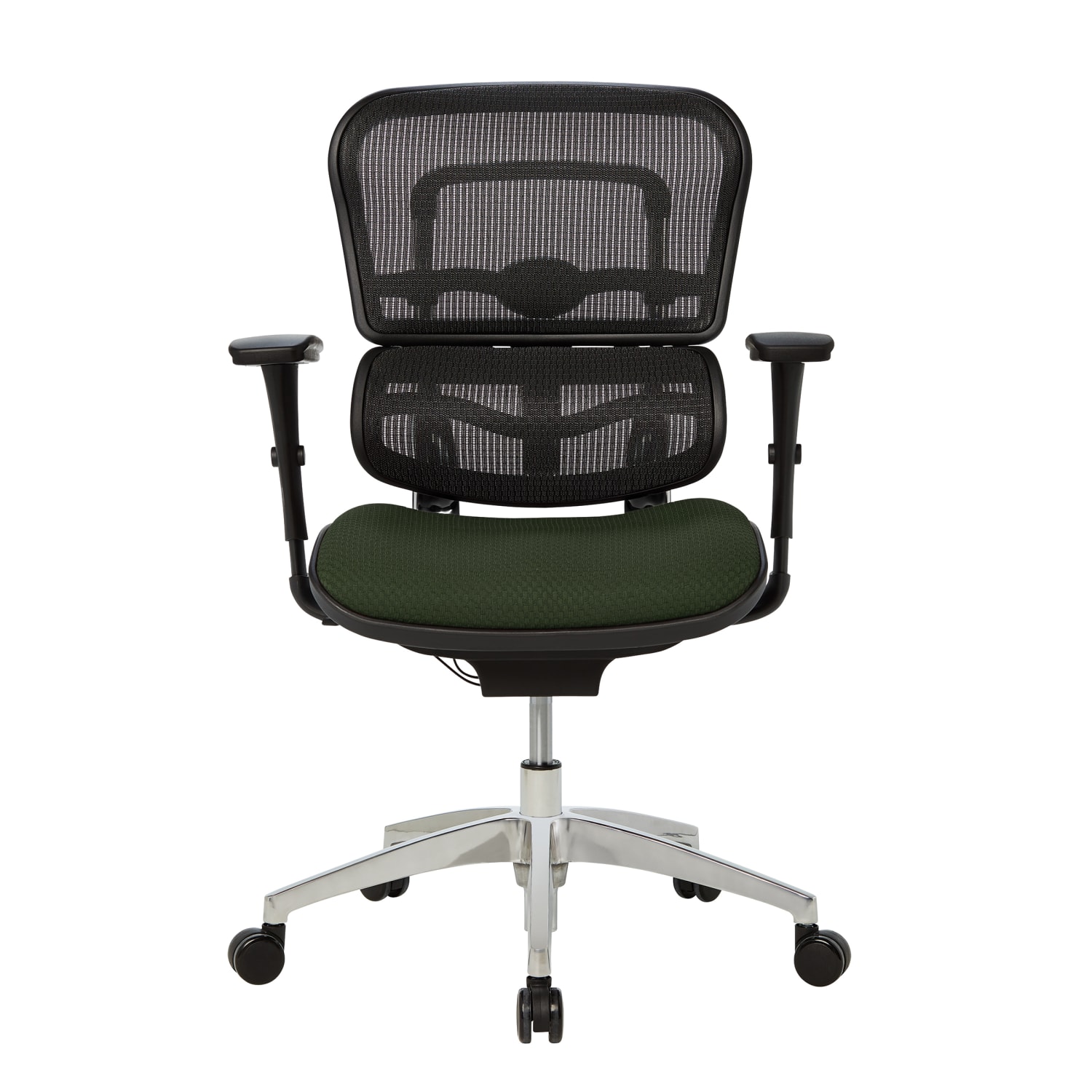 WorkPro 12000 Series Ergonomic Mesh/Premium Fabric Mid-Back Chair, Black/Olive, BIFMA Compliant - Image 3