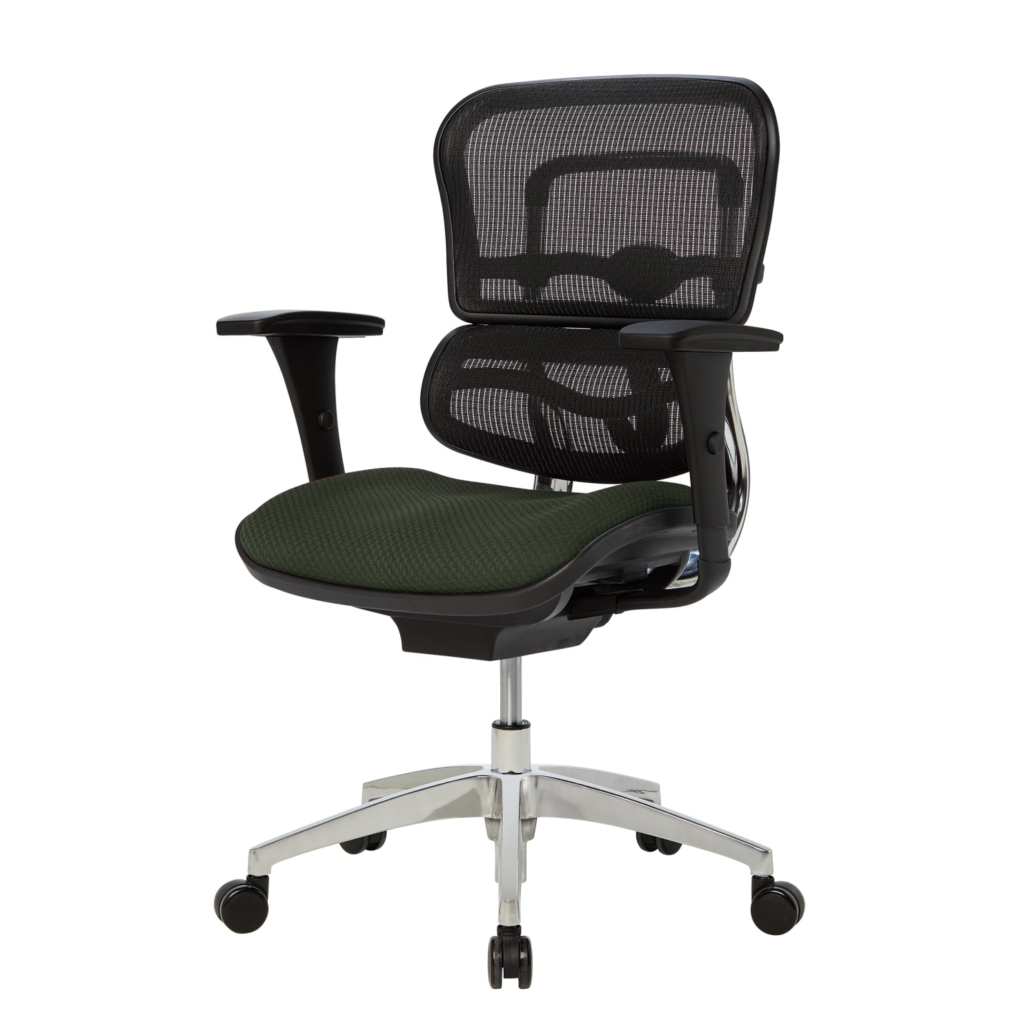 WorkPro 12000 Series Ergonomic Mesh/Premium Fabric Mid-Back Chair, Black/Olive, BIFMA Compliant - Image 4