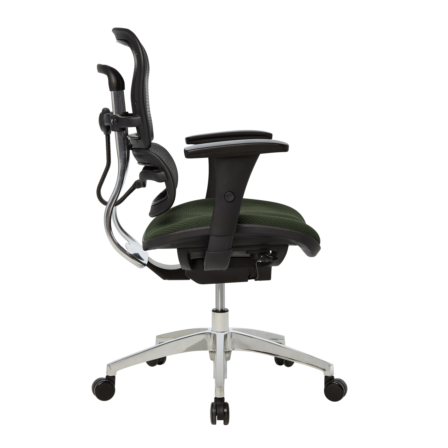WorkPro 12000 Series Ergonomic Mesh/Premium Fabric Mid-Back Chair, Black/Olive, BIFMA Compliant - Image 5