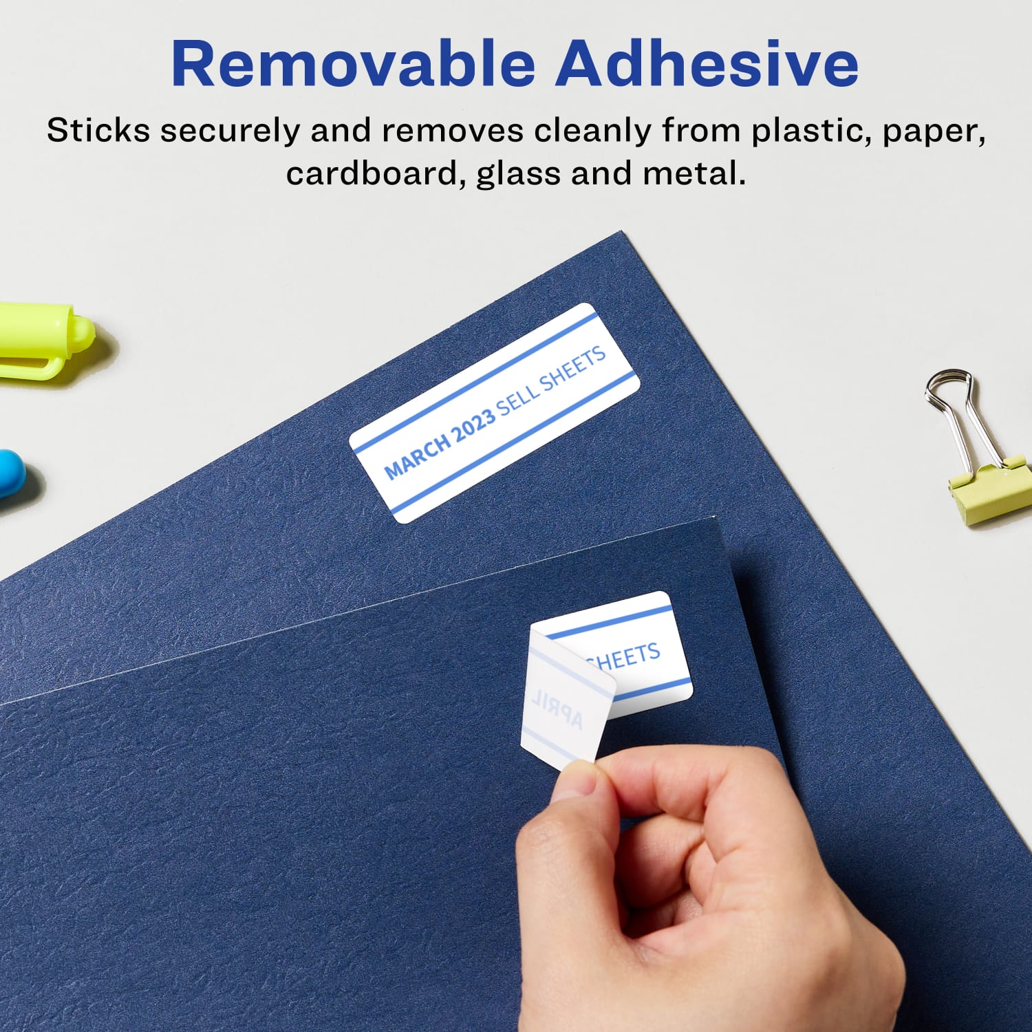 Avery Removable Labels With Sure Feed, 94228-RMP25, Rectangle, 1-1/4in x 3-3/4in, White, Pack Of 300 Labels - Image 3