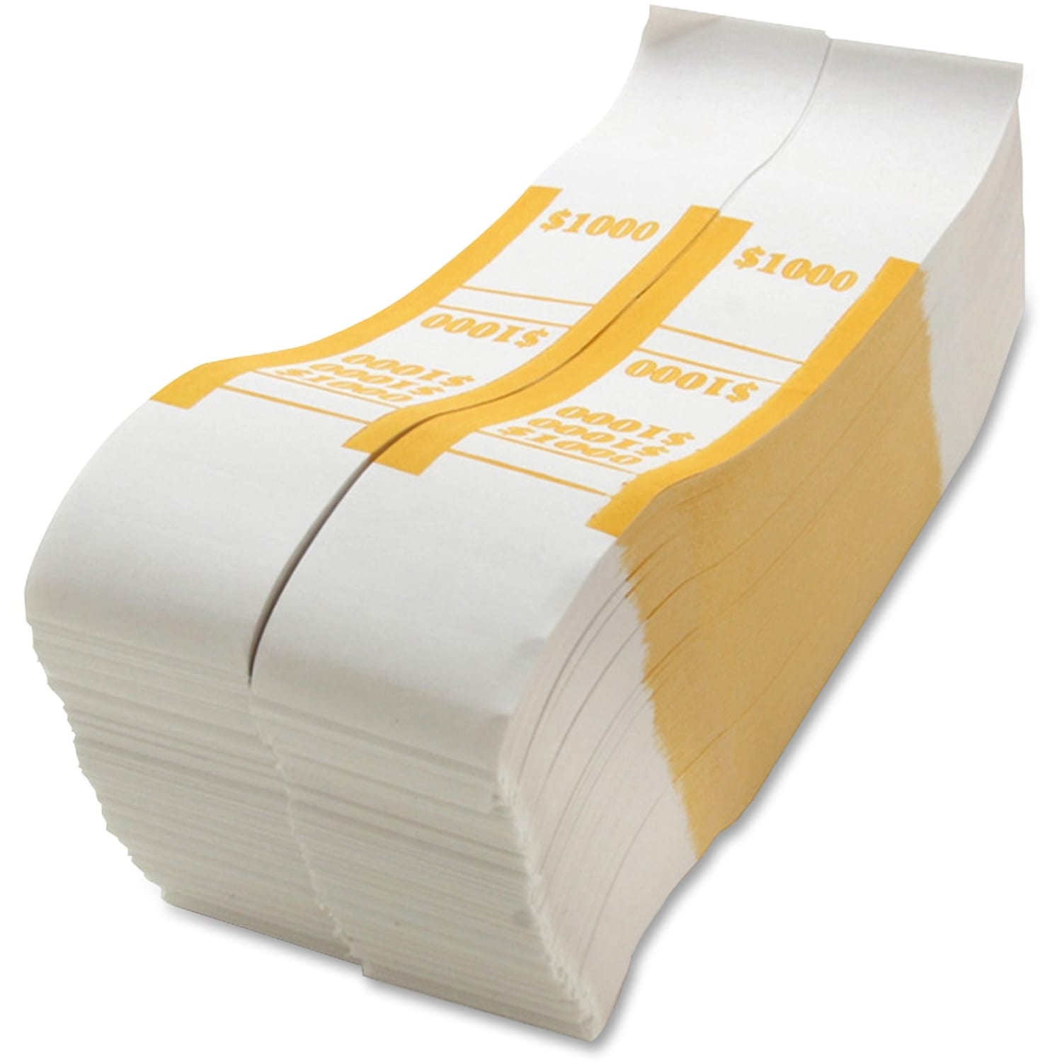 Sparco Kraft Paper ABA Bill Straps, $1,000, White/Yellow, Box Of 1,000 - Image 3