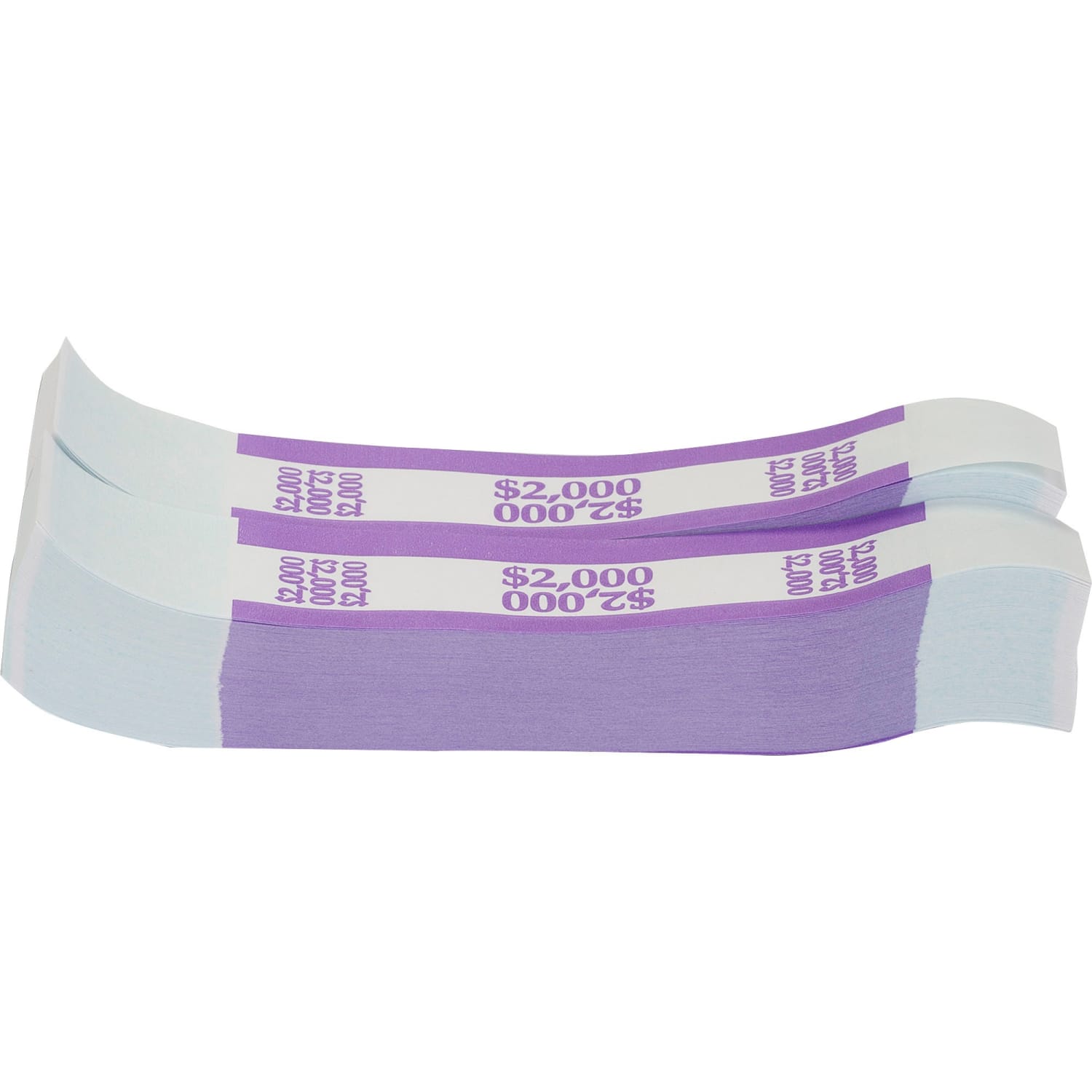 Sparco Kraft Paper ABA Bill Straps, $2,000, Violet/White, Box Of 1,000 - Image 4