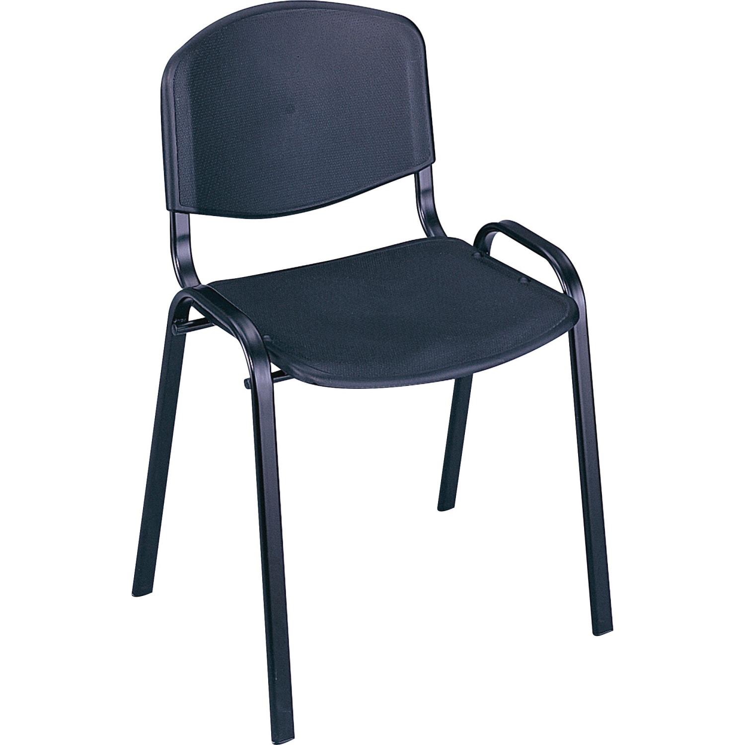 Safco Stack Chairs, Black, Set Of 4 - Image 3