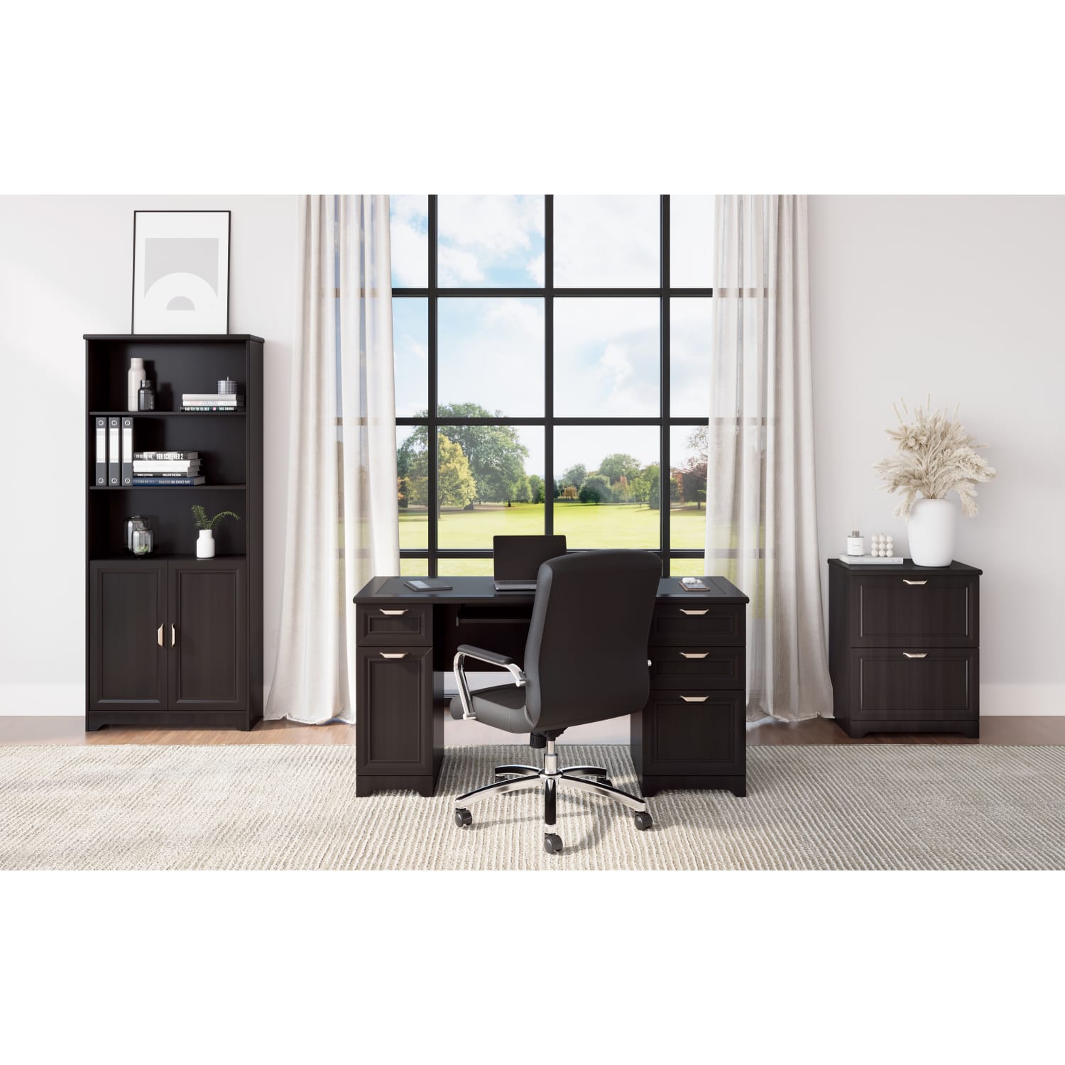 Realspace® Magellan 72H 5Shelf Contemporary Bookcase with Doors EspressoDark Finish PopularChairscom Realspace® Magellan 72H 5 Shelf Contemporary Bookcase with Doors EspressoDark Finish PopularChairscom