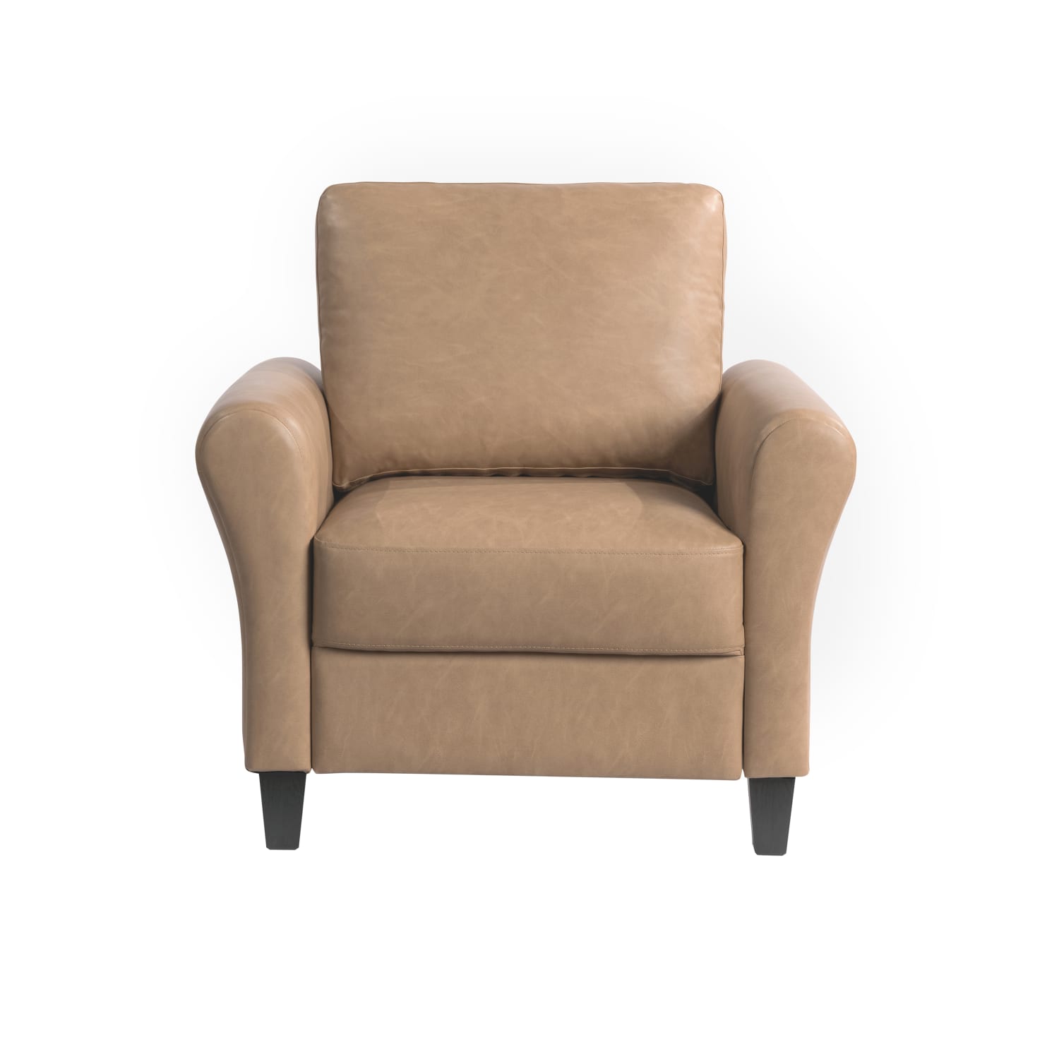 Lifestyle Solutions Winslow Faux Leather Chair With Rolled Arms Light BrownBlack PopularChairscom
