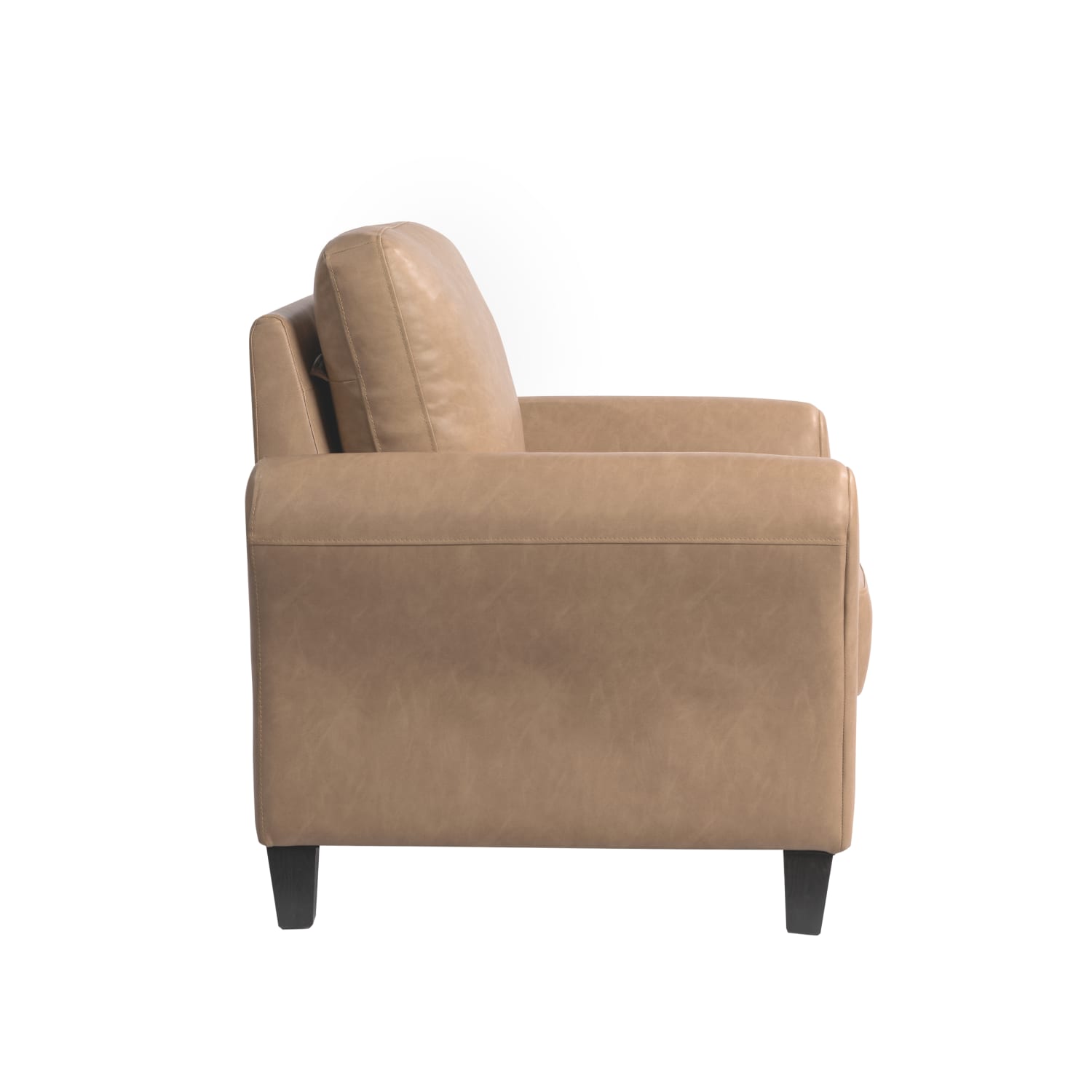 Lifestyle Solutions Winslow Faux Leather Chair With Rolled Arms, Light Brown/Black - Image 5