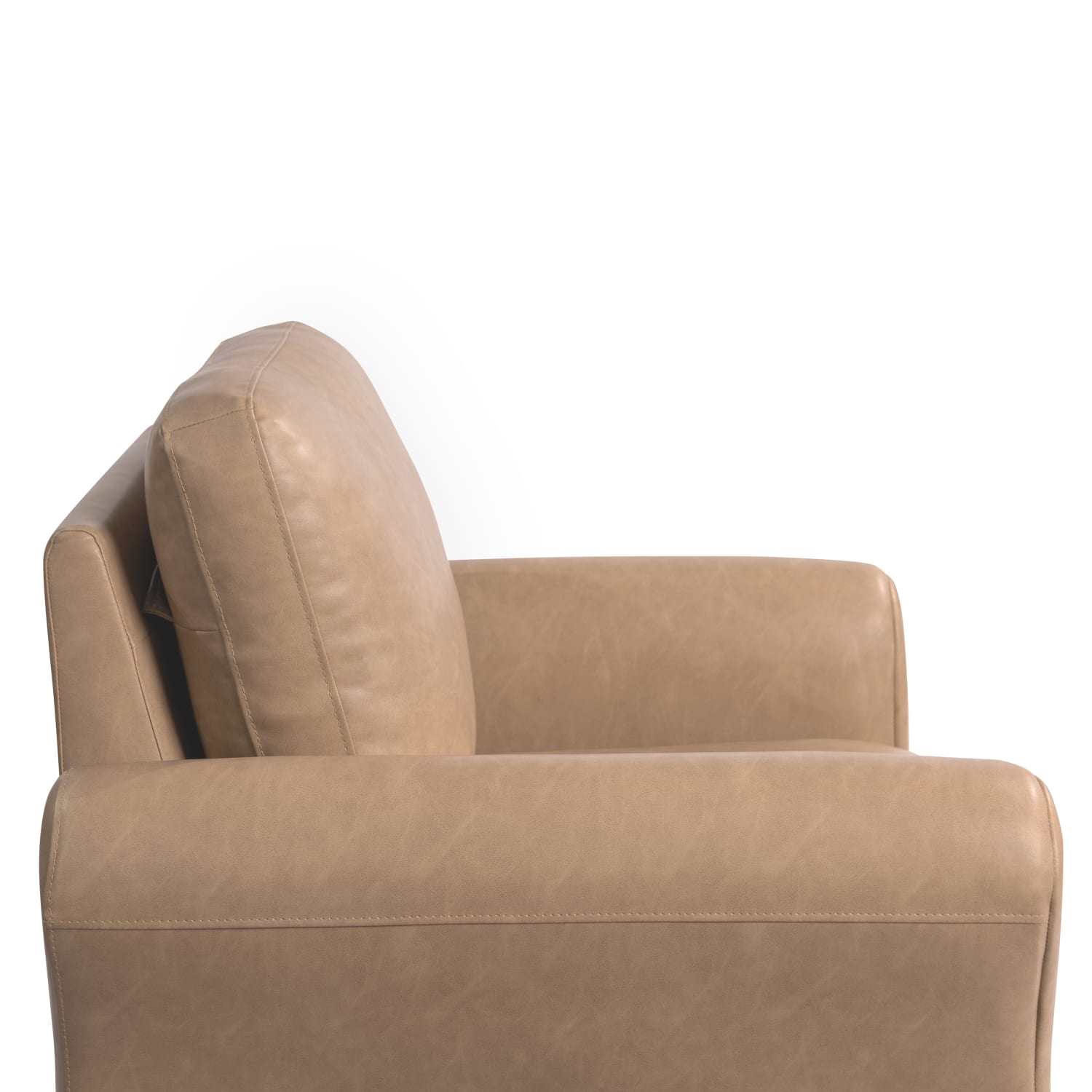 Lifestyle Solutions Winslow Faux Leather Chair With Rolled Arms, Light Brown/Black - Image 8