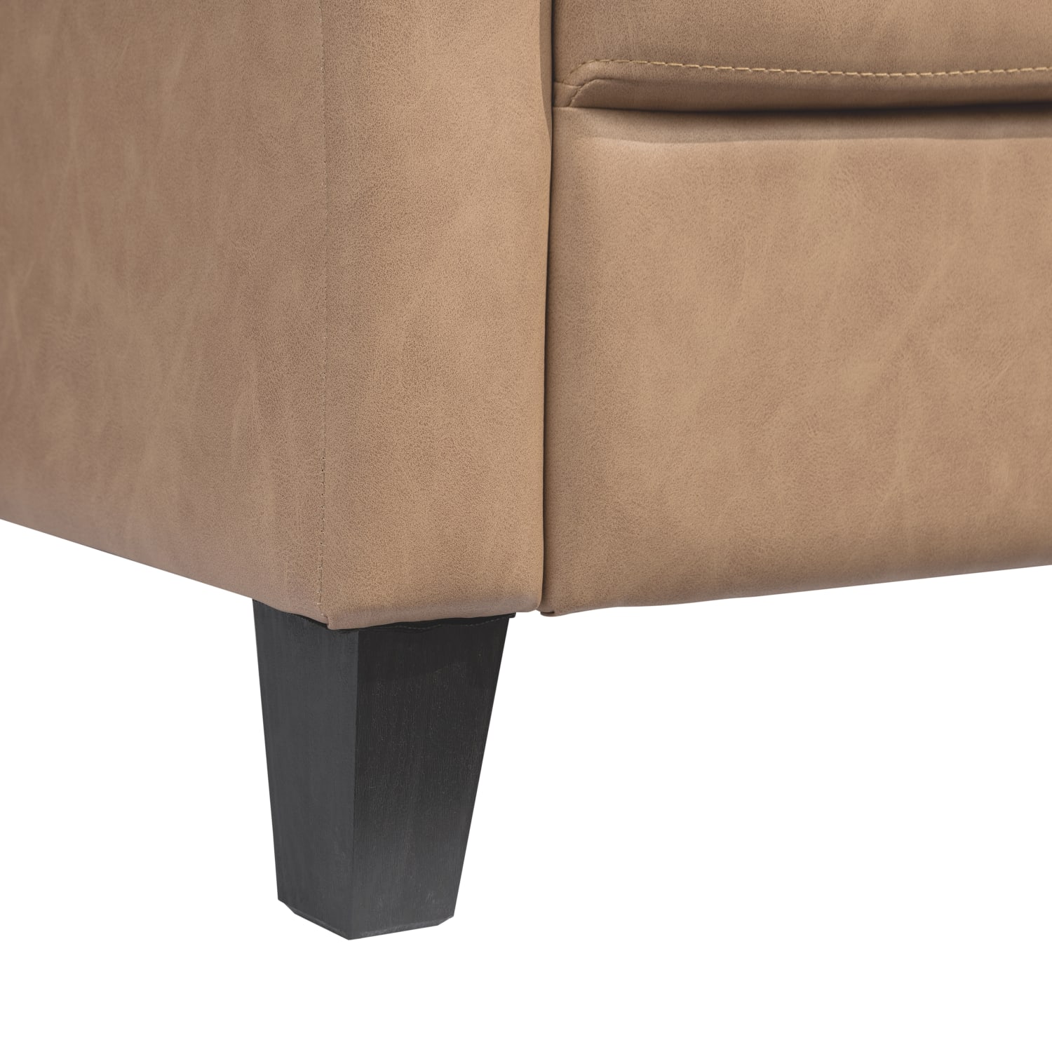 Lifestyle Solutions Winslow Faux Leather Chair With Rolled Arms, Light Brown/Black - Image 10