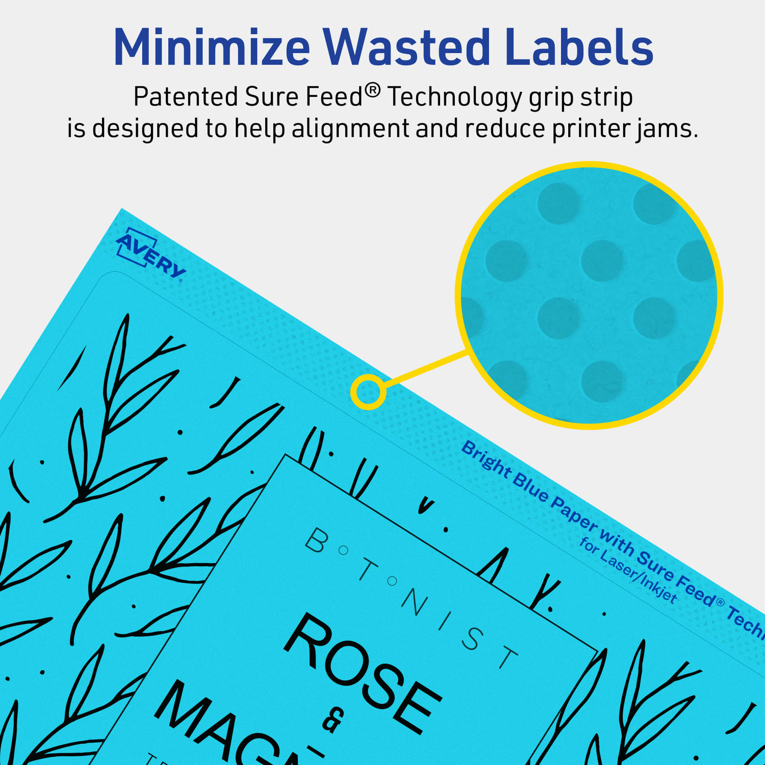 Avery Printable Labels With Sure Feed Technology, 94259-BBP40, Rectangle, 5in x 8-1/8in, Matte Bright Blue, Pack of 80 - Image 5