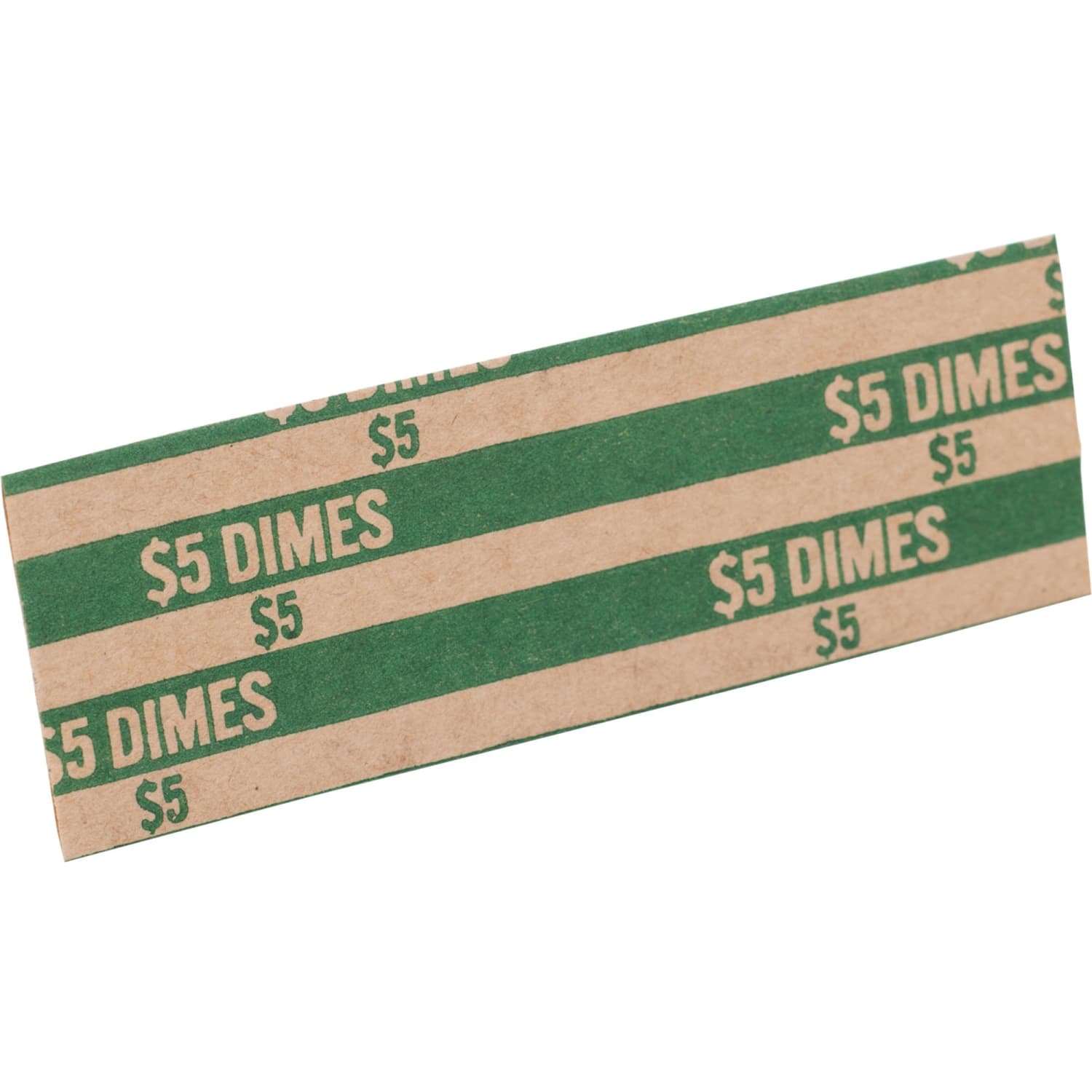 Sparco Flat Coin Wrappers - 1000 Wraps Total $5.0 in 50 Coins of 10cents Denomination - 60 lb Paper Weight - Kraft - Green - Image 3