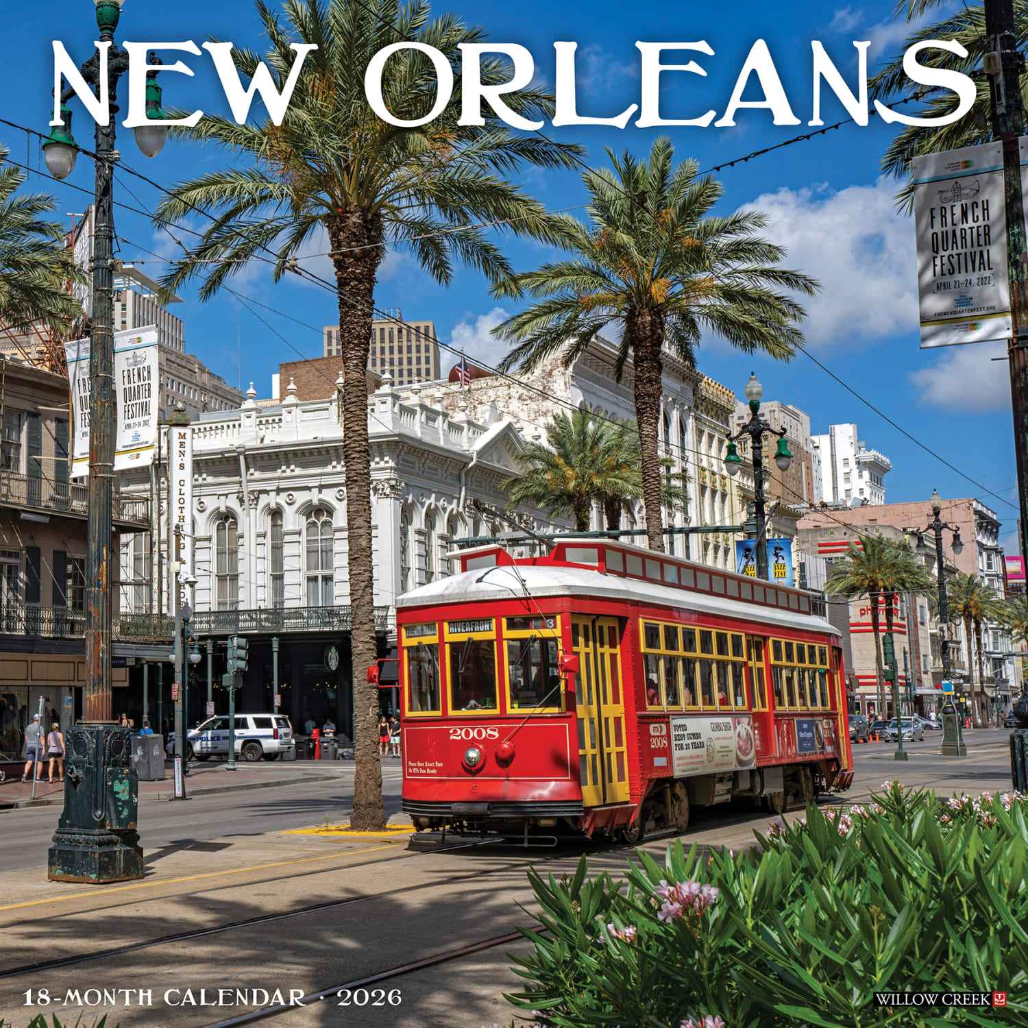 2026 Willow Creek Press Scenic Monthly Wall Calendar, 12in x 12in, New Orleans, January To December, 55519