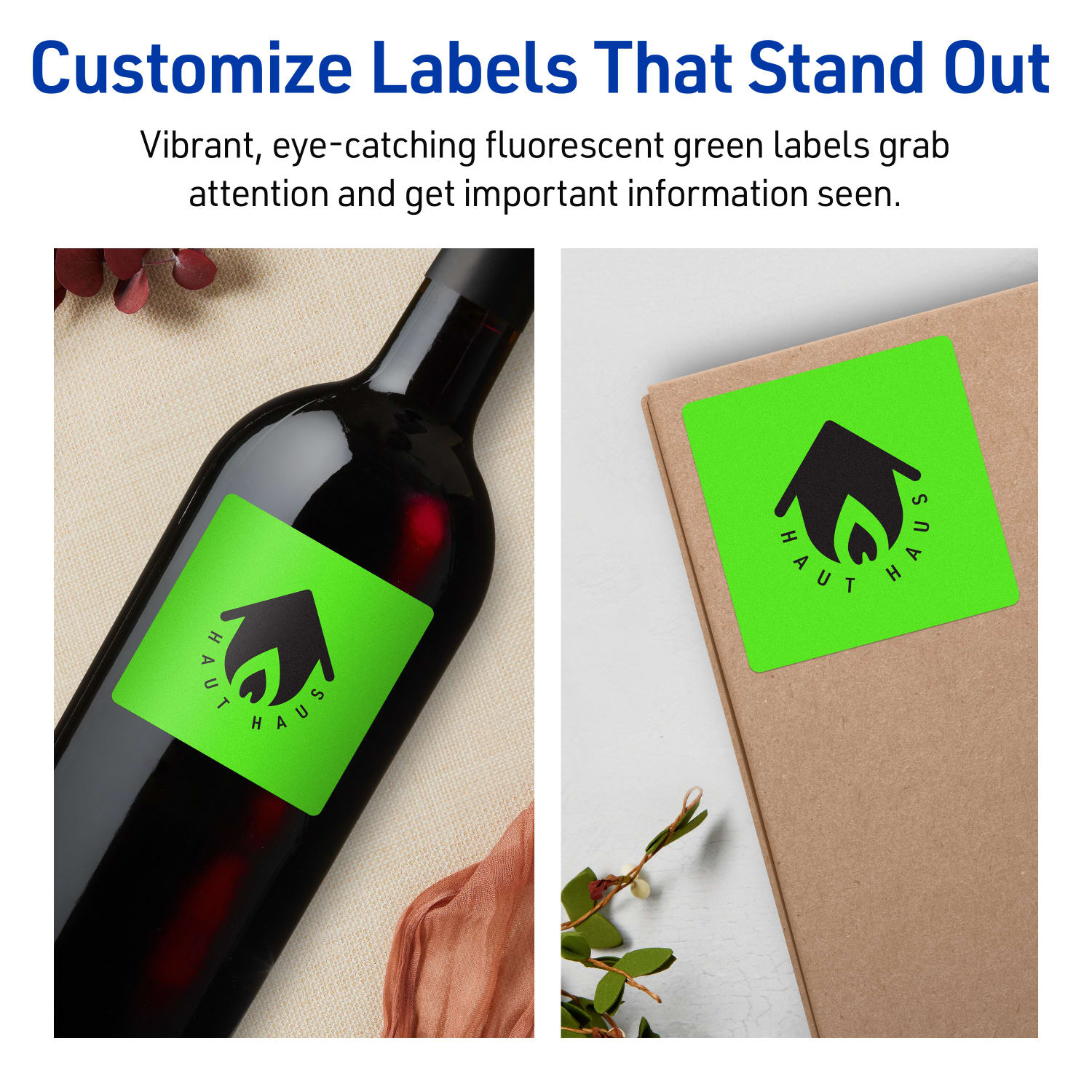 Avery Print-To-The-Edge Labels With Sure Feed Technology And Easy Peel, 94109-NGP40, Square, 2-3/4in x 2-3/4in, Matte Neon Green, Pack of 240 - Image 4