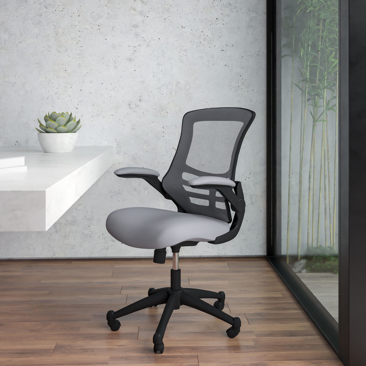 Flash Furniture Ergonomic Mid-Back Mesh Drafting Chair, Gray - Image 3