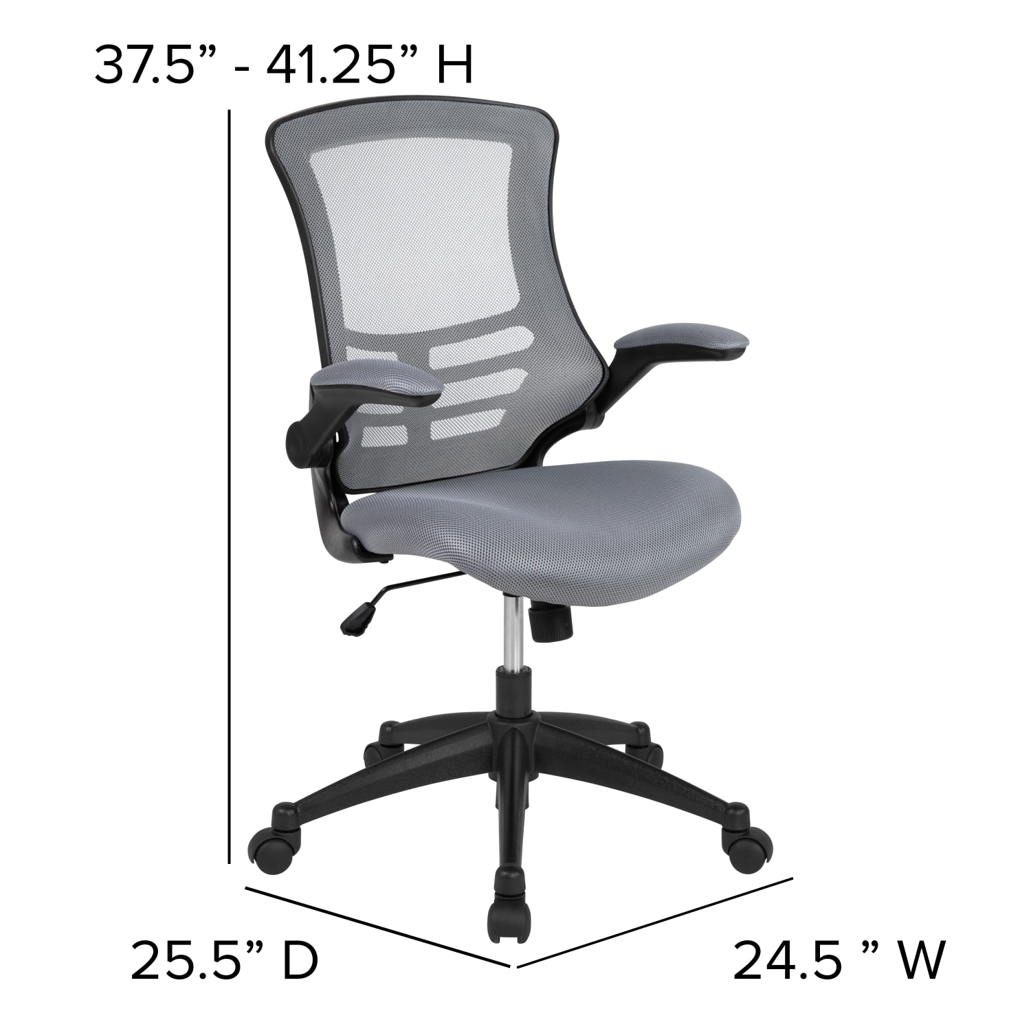 Flash Furniture Ergonomic Mid Back Mesh Drafting Chair Gray PopularChairscom