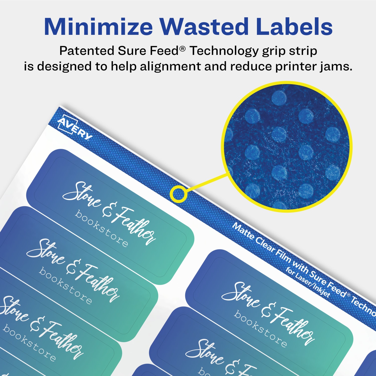 Avery Permanent Labels With Sure Feed, 94216-CMF25, Rectangle, 3/4in x 2-1/4in, Matte Clear, Pack Of 750 - Image 5