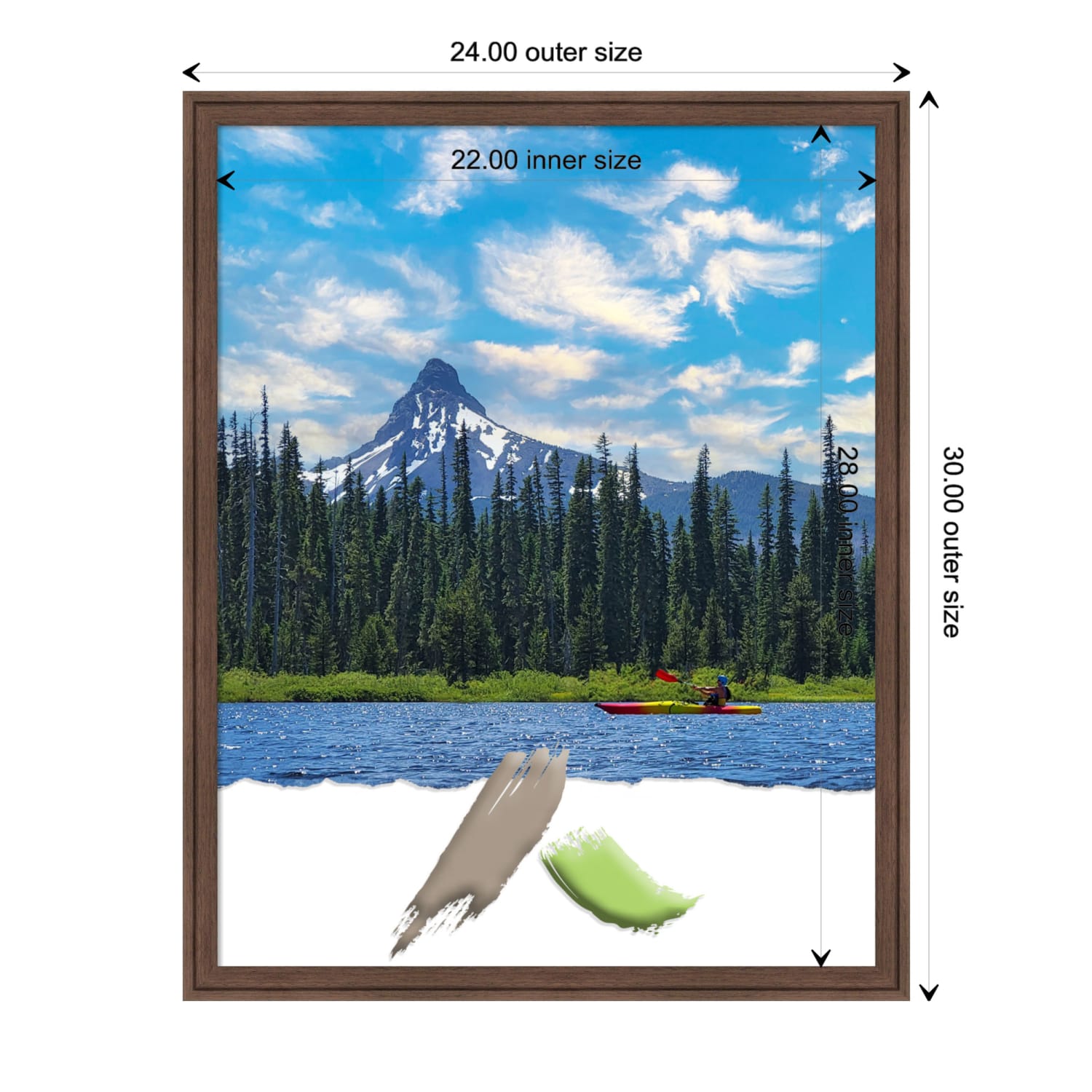 Amanti Art Florence Picture Frame, 24in x 30in, Opening Size 22in x 28in, Medium Brown - Image 5