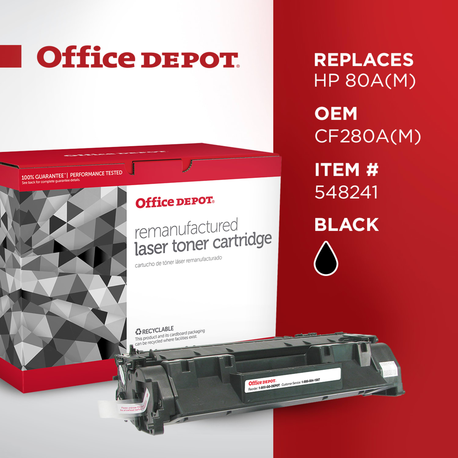 Office Depot Remanufactured Black Toner Cartridge Replacement For HP 80AM - Image 6