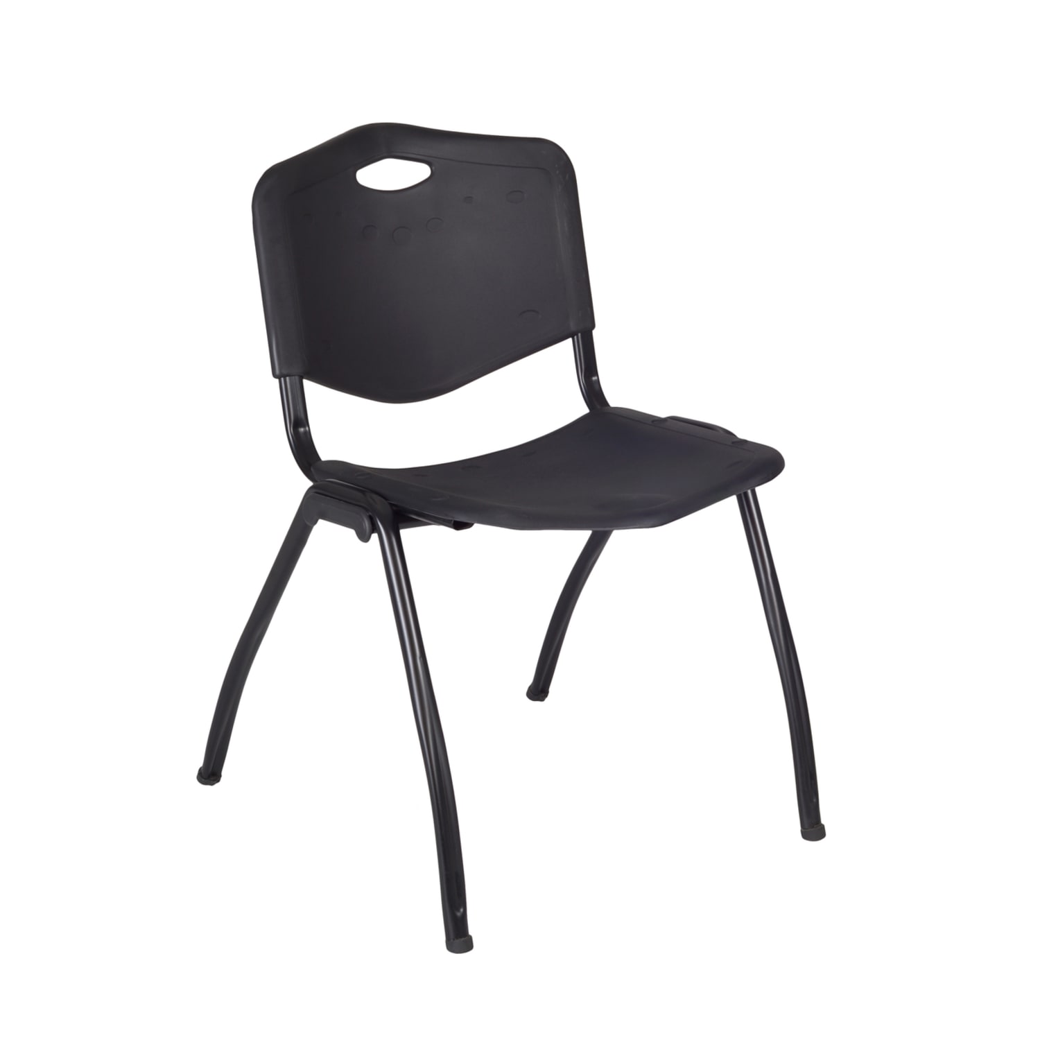 Regency M Breakroom Stacking Chairs, Chrome/Black, Pack Of 8 Chairs - Image 5